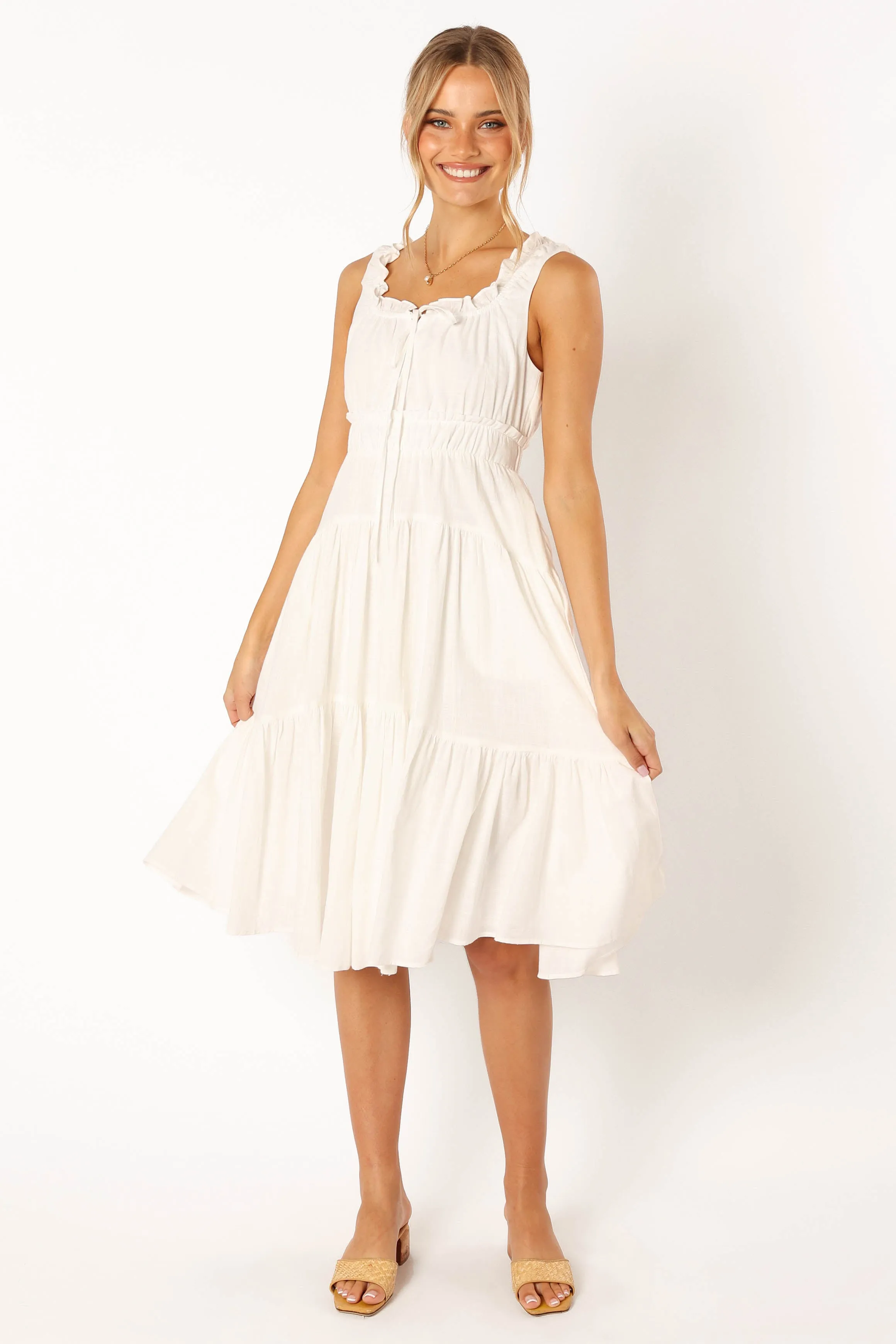 Oriana Midi Dress - White sold by Petal & Pup product image thumbnail 2