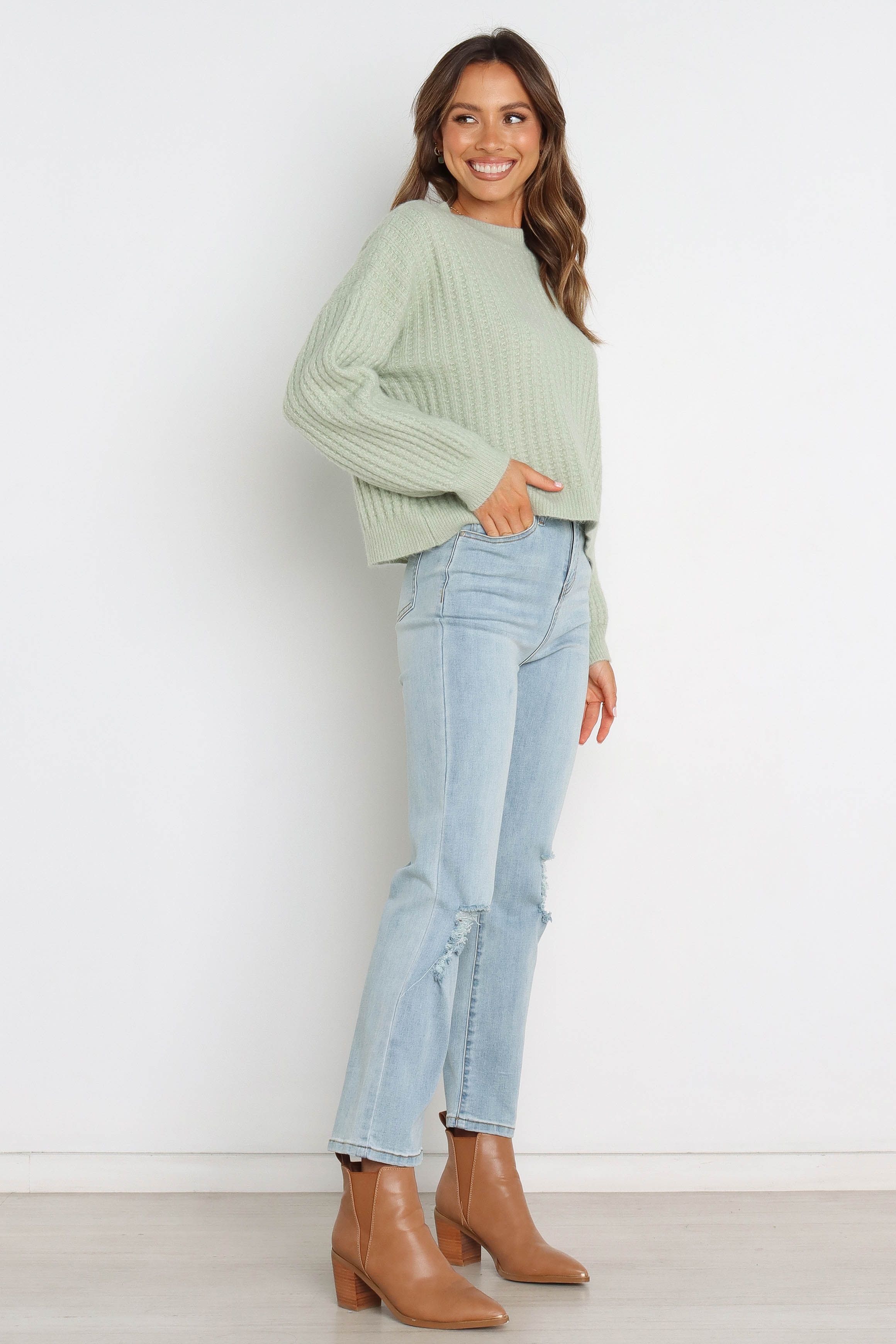 Overdrive Knit Sweater - Mint sold by Petal & Pup product image thumbnail 4