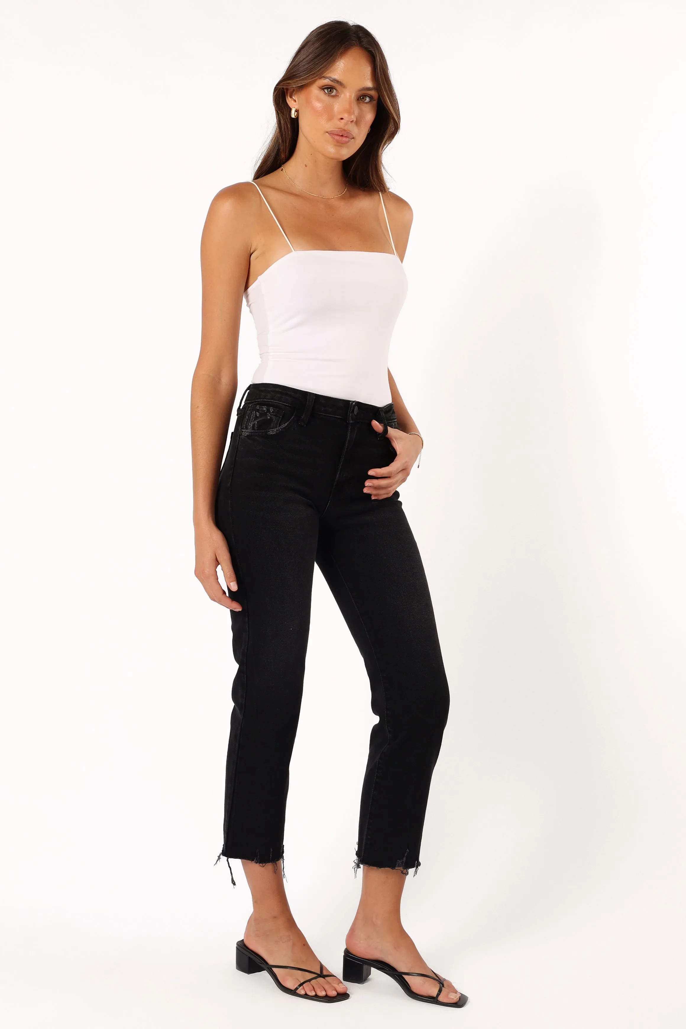 Rowan High Rise Straight Leg Jean - Washed Black sold by Petal & Pup product image thumbnail 5