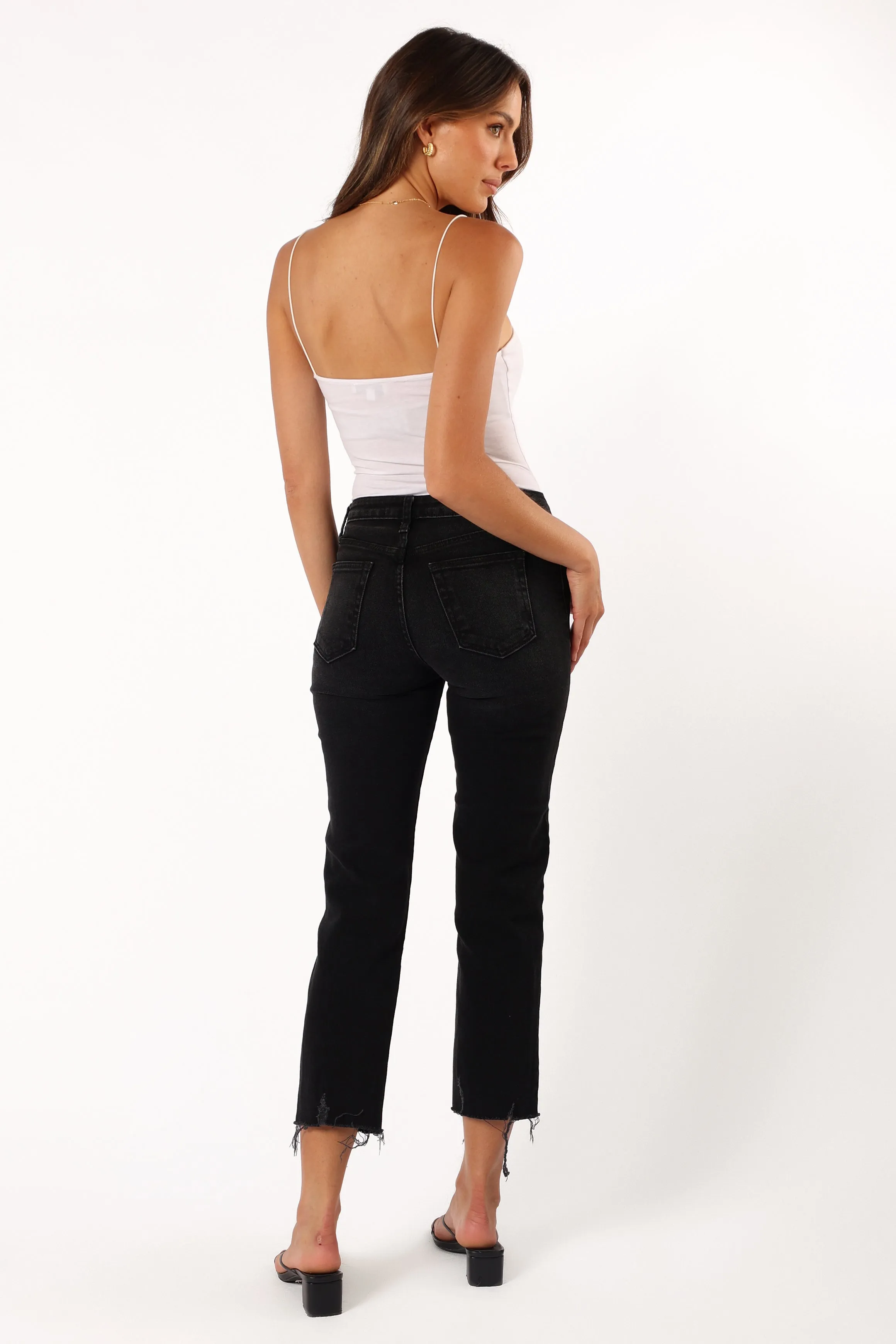 Rowan High Rise Straight Leg Jean - Washed Black sold by Petal & Pup product image thumbnail 4