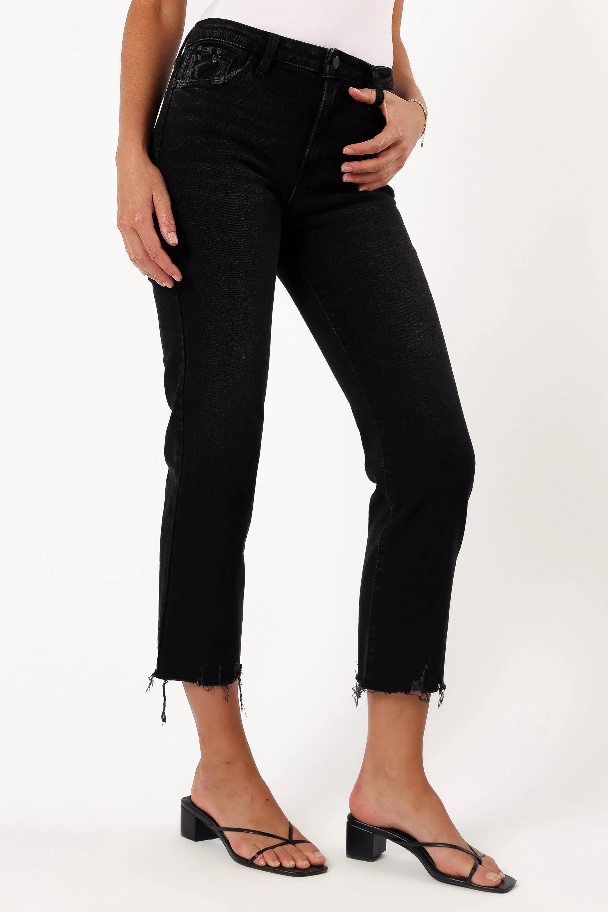 Rowan High Rise Straight Leg Jean - Washed Black sold by Petal & Pup product image thumbnail 2
