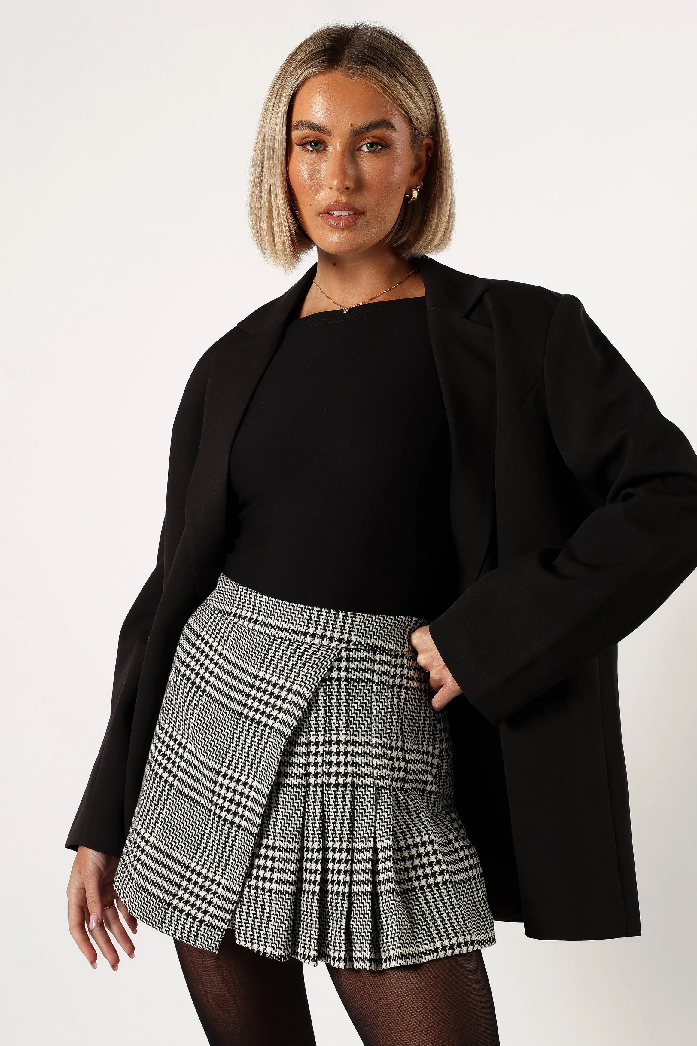 Natasha Mini Skort - Black/White sold by Petal & Pup