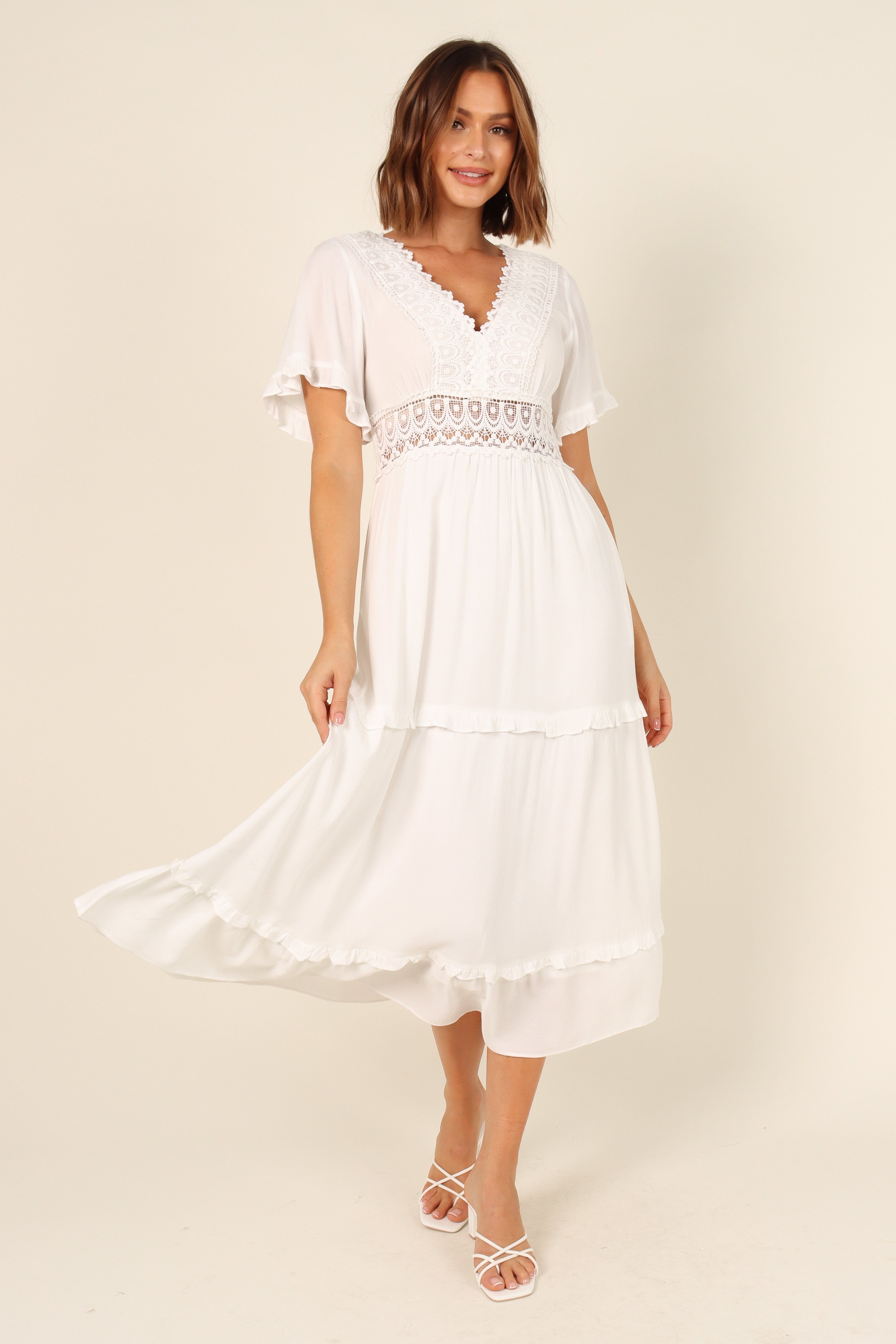Florencia Dress - White sold by Petal & Pup
