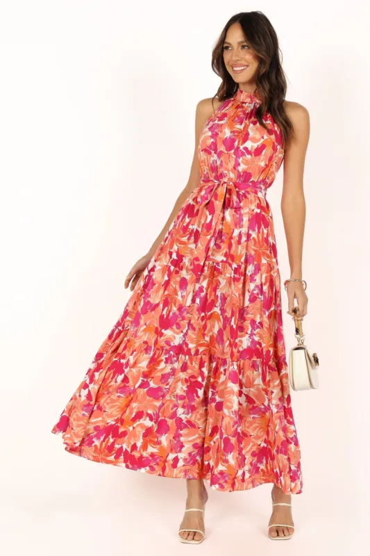Caroline Maxi Dress - Red Orange sold by Petal & Pup