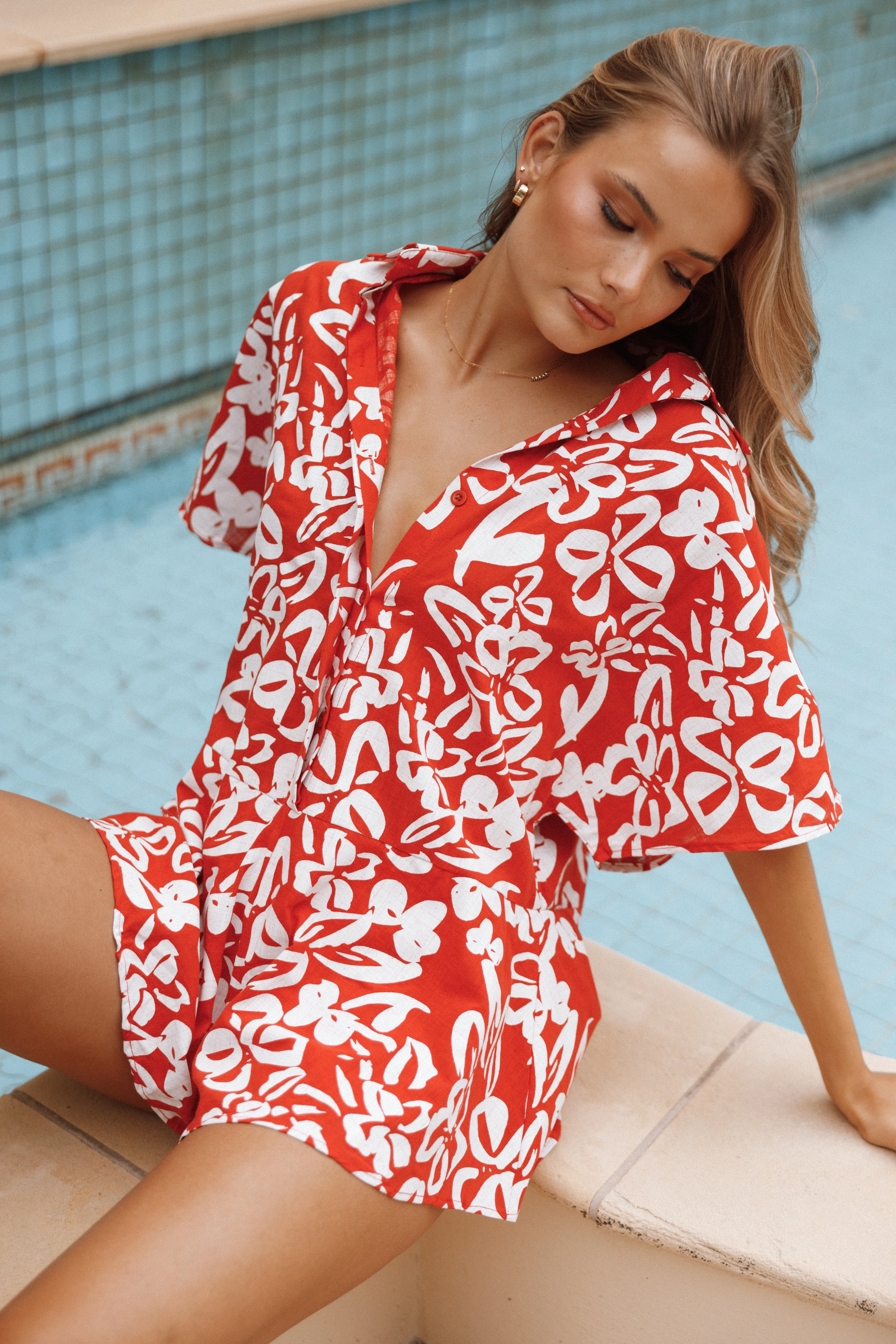 Sebastian Romper - Red Floral sold by Petal & Pup product image thumbnail 2