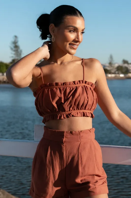 Lorie Two Piece Set - Brick sold by Petal & Pup