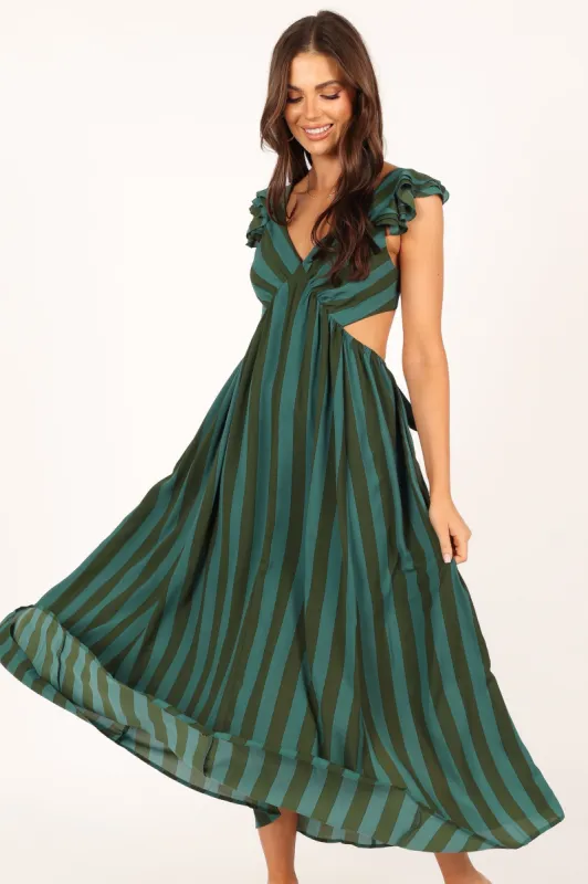 Viola Maxi Dress - Green Stripe sold by Petal & Pup