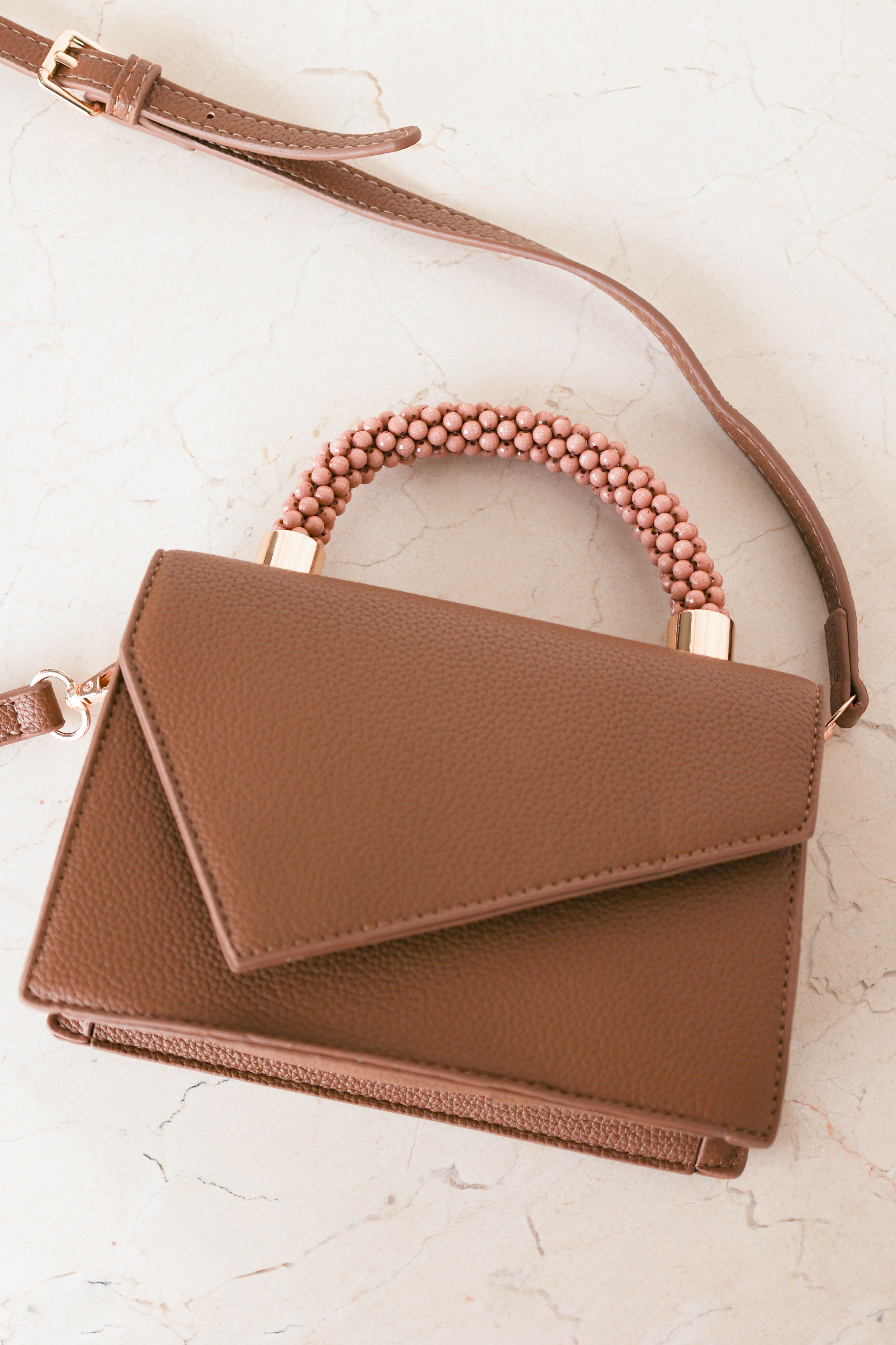 Hazel Embellished Handle Bag - Tan sold by Petal & Pup product image thumbnail 2
