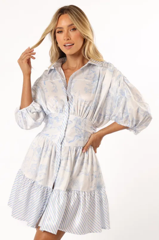 Leigha Mini Dress - Blue sold by Petal & Pup