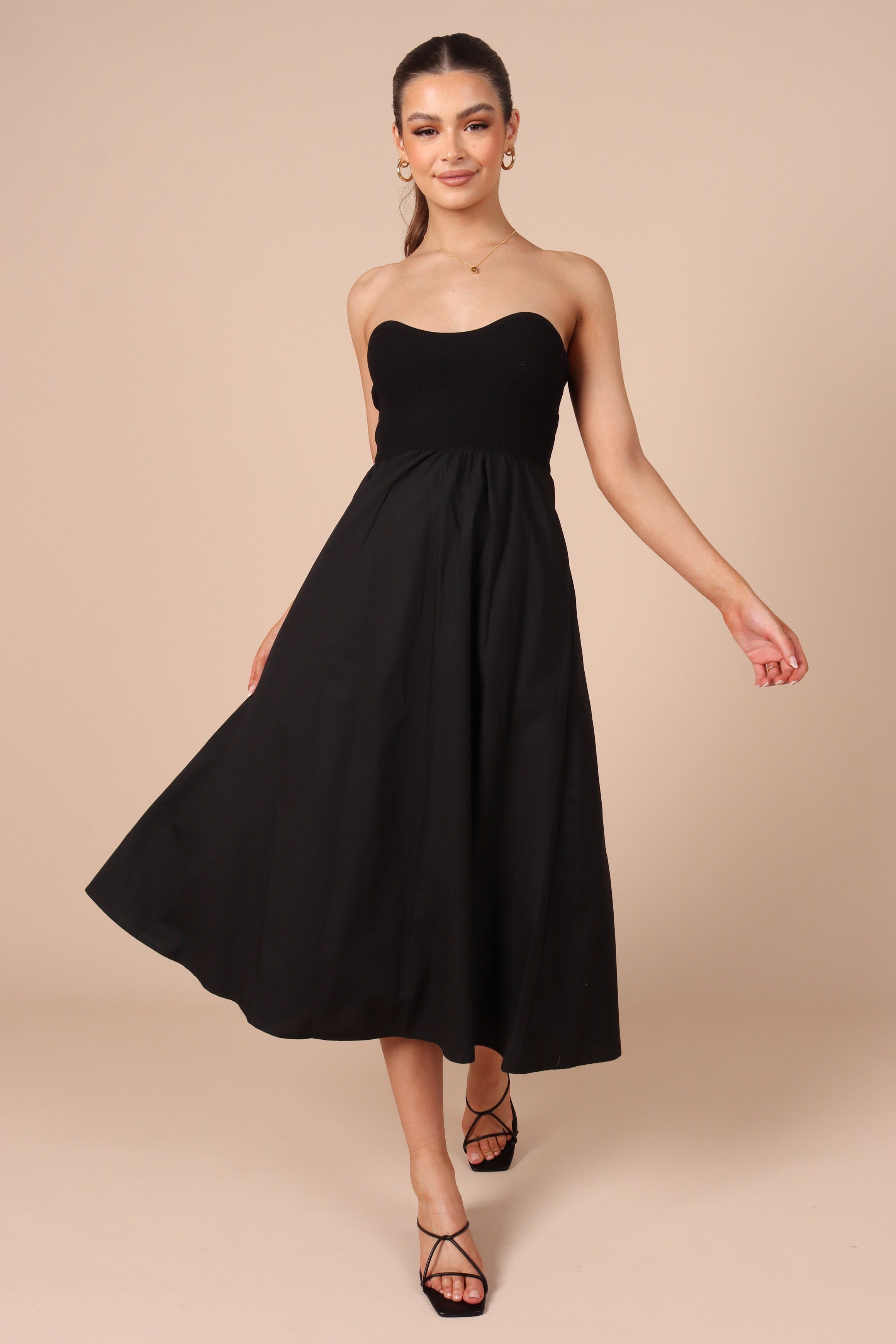 Molly Strapless Dress - Black sold by Petal & Pup