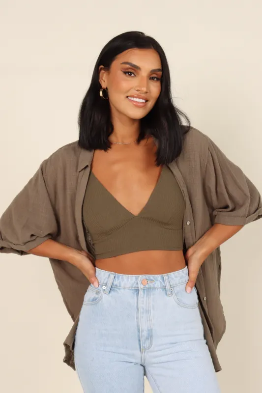 Matteo Lace Bralette - Olive sold by Petal & Pup