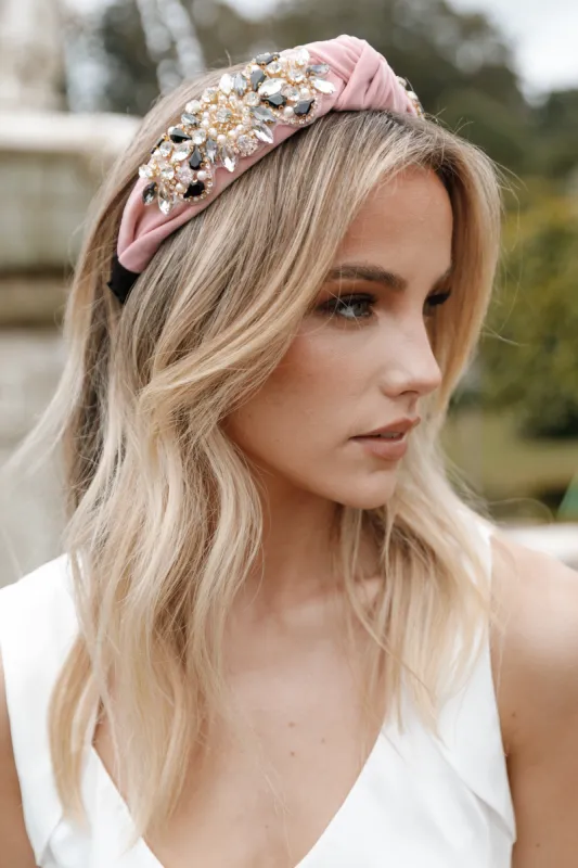 Roan Embellished Headband - Blush sold by Petal & Pup