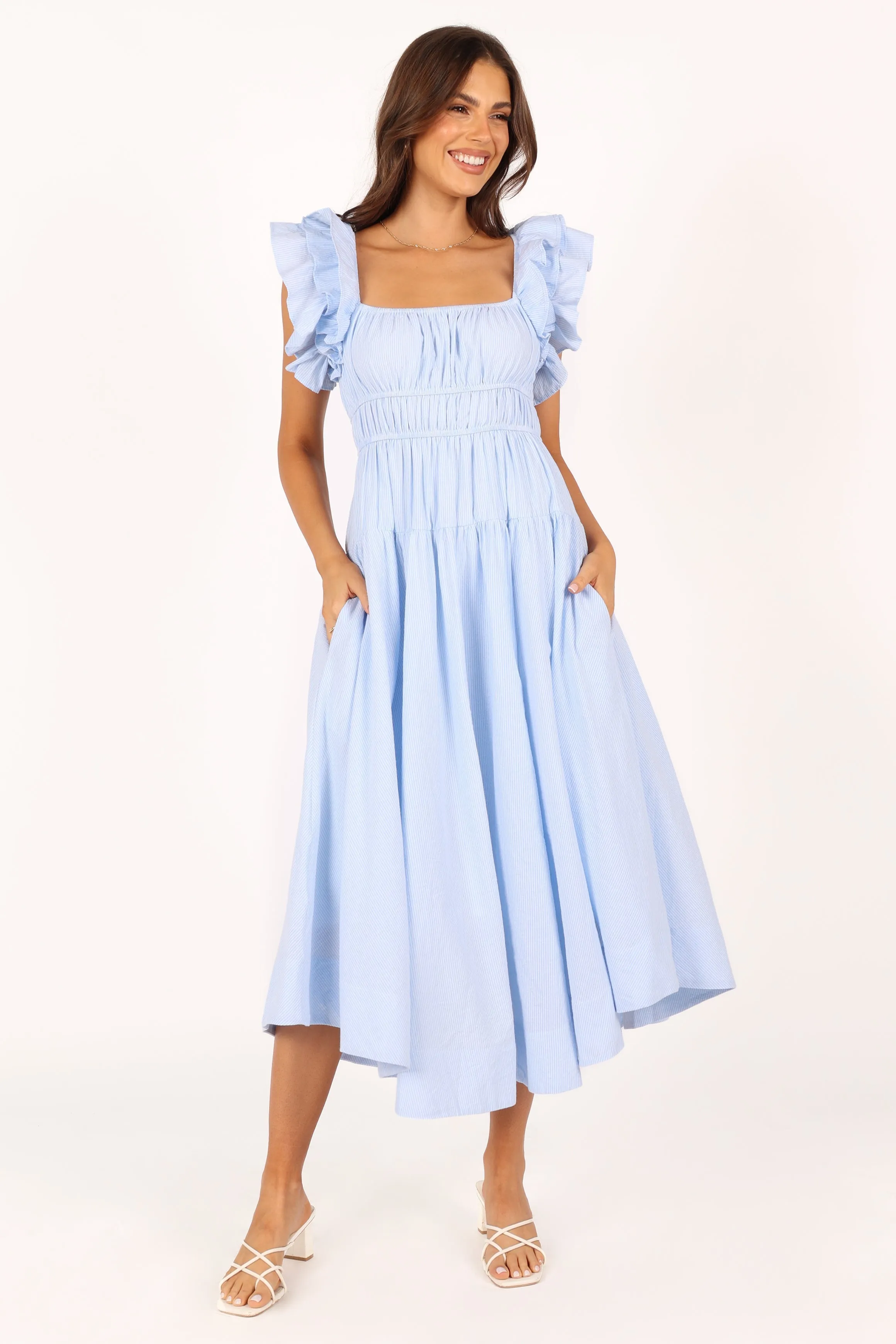 Linda Midi Dress - Blue Stripe sold by Petal & Pup product image thumbnail 5