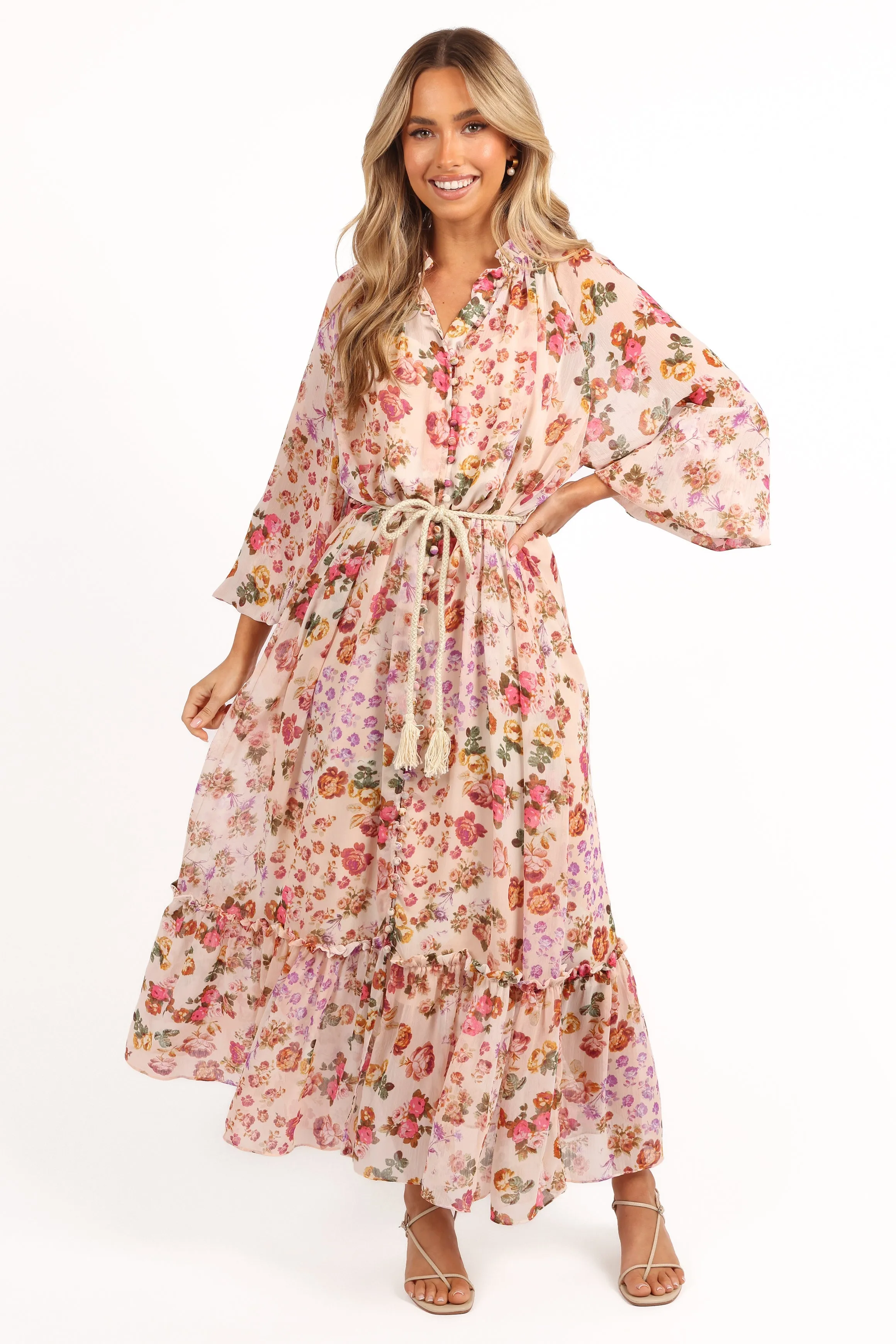 Micah Long Sleeve Midi Dress - Blush sold by Petal & Pup