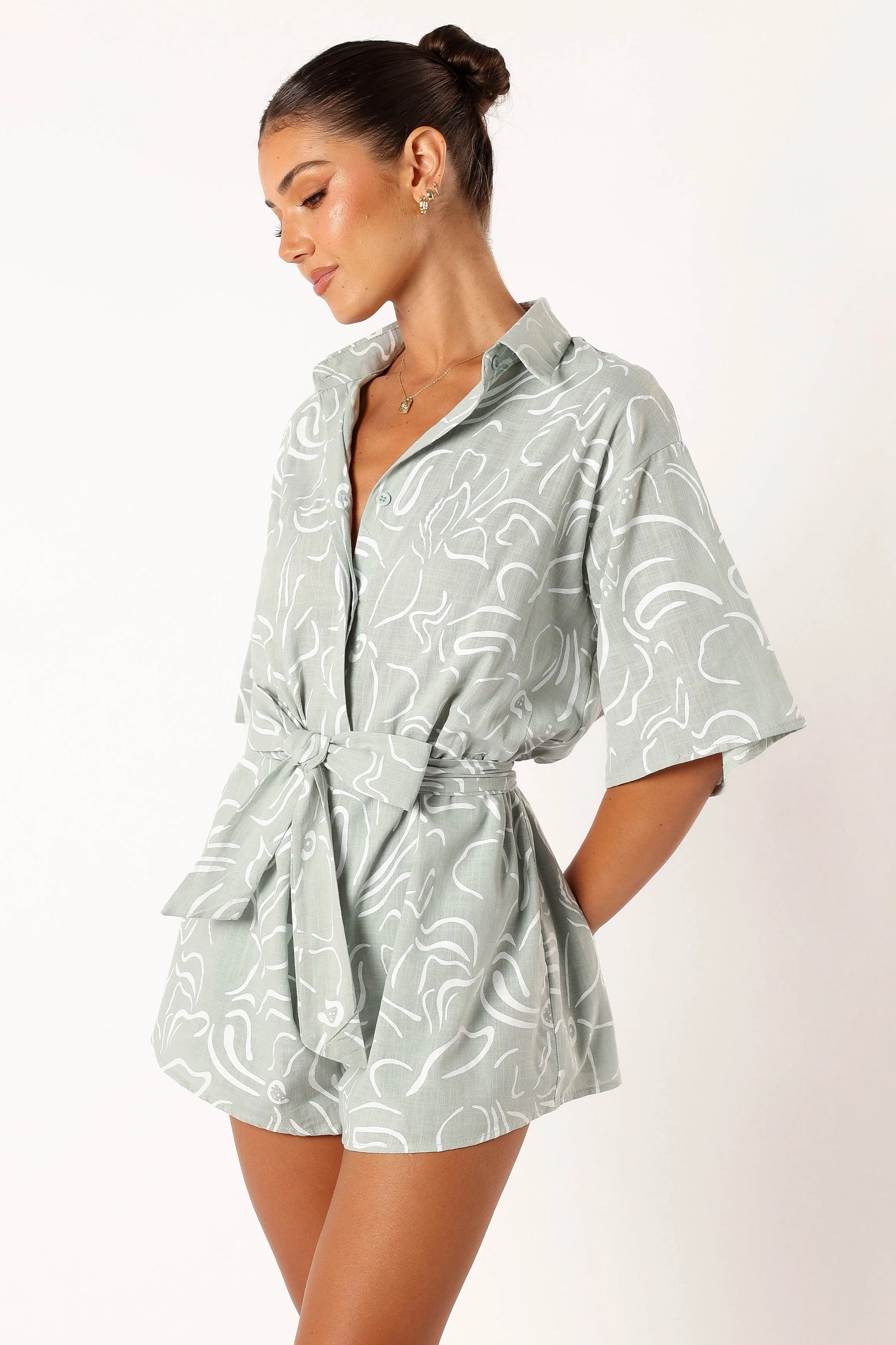 Kellie Romper - Sage sold by Petal & Pup product image thumbnail 5