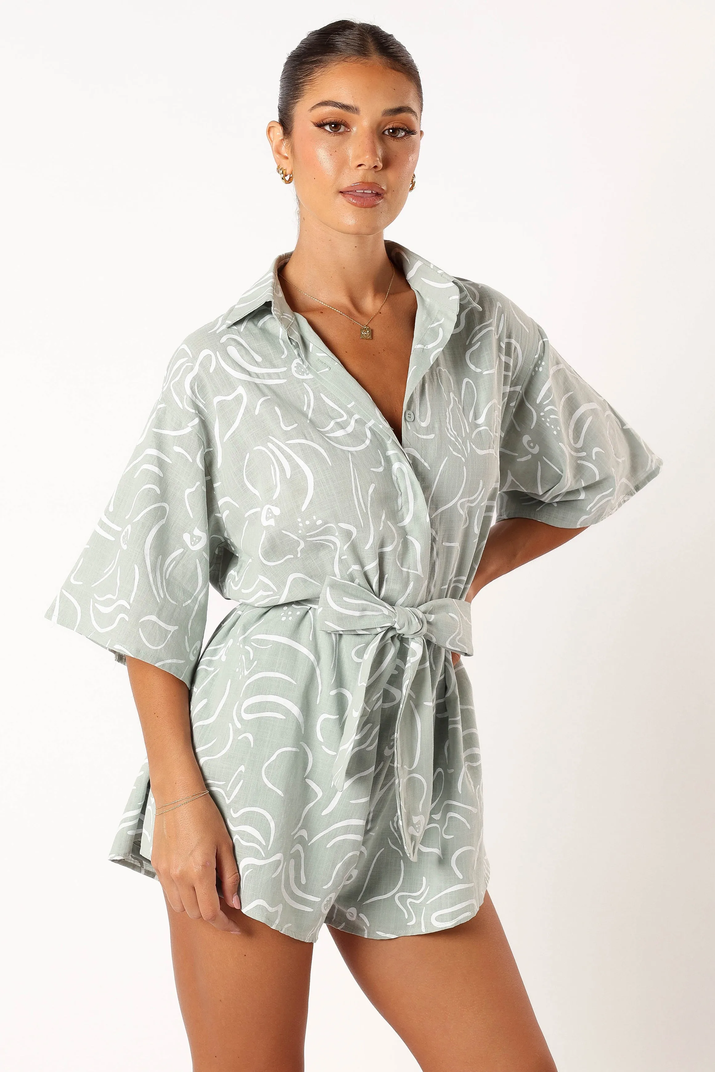 Kellie Romper - Sage sold by Petal & Pup product image thumbnail 4