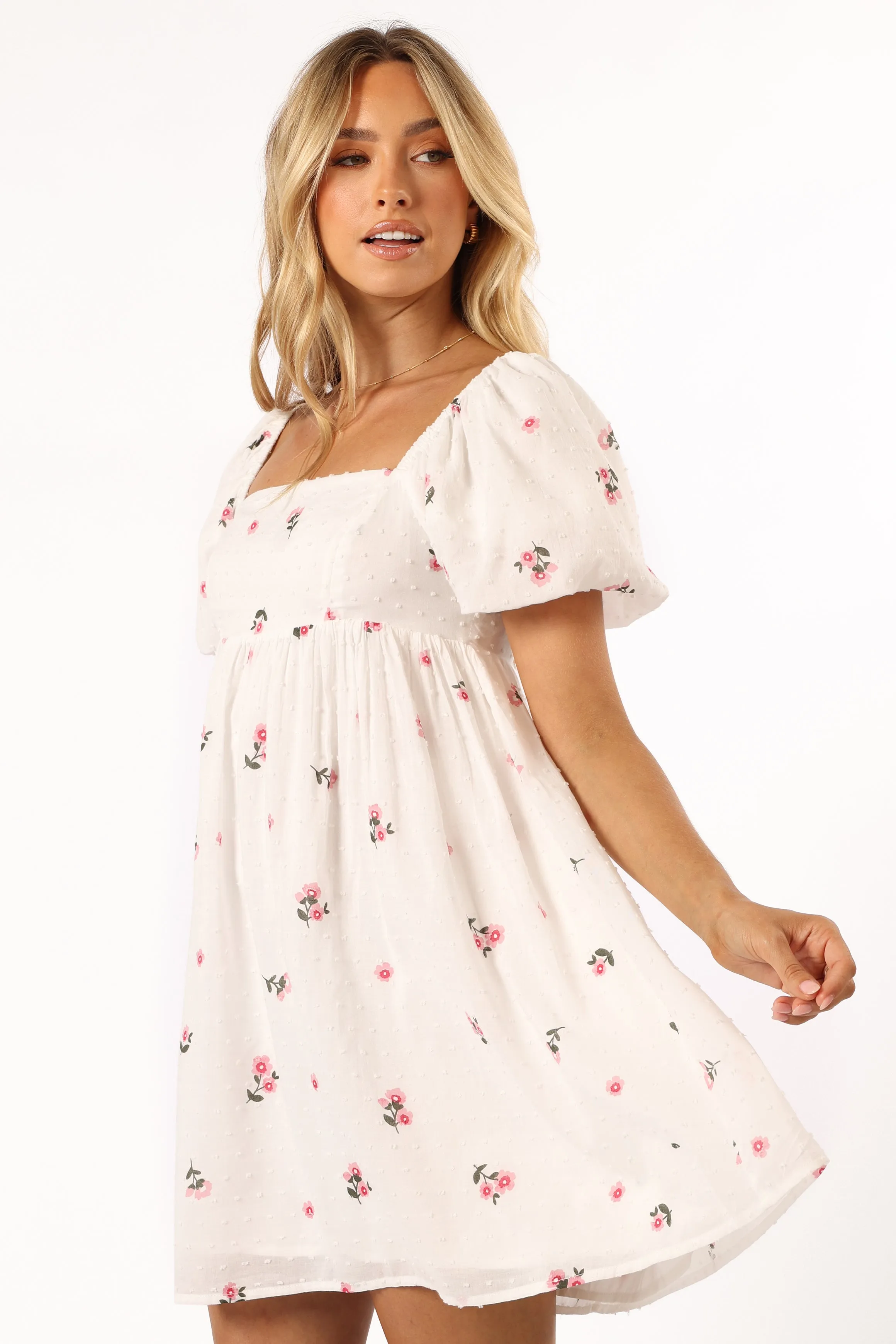 Tegan Mini Dress - White Pink Floral sold by Petal & Pup product image thumbnail 3