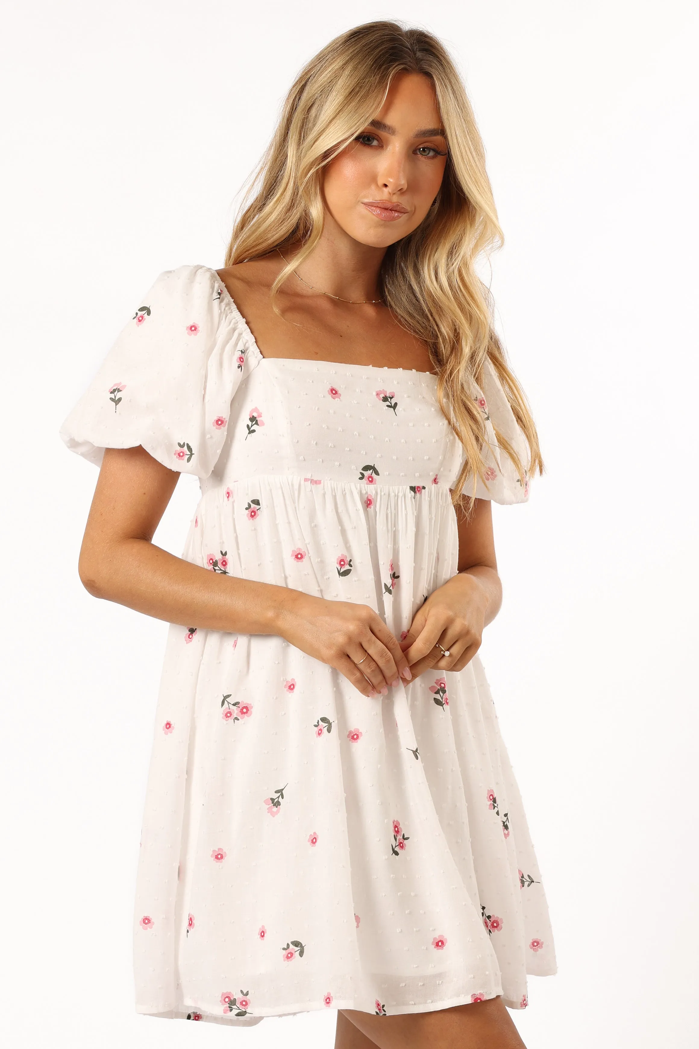 Tegan Mini Dress - White Pink Floral sold by Petal & Pup product image thumbnail 5