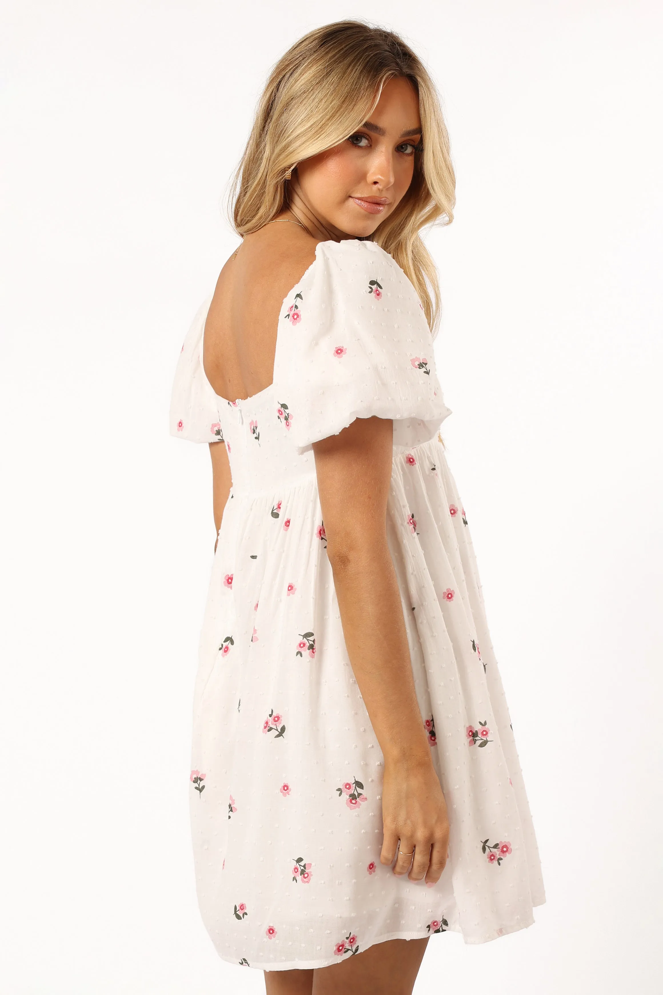 Tegan Mini Dress - White Pink Floral sold by Petal & Pup product image thumbnail 4
