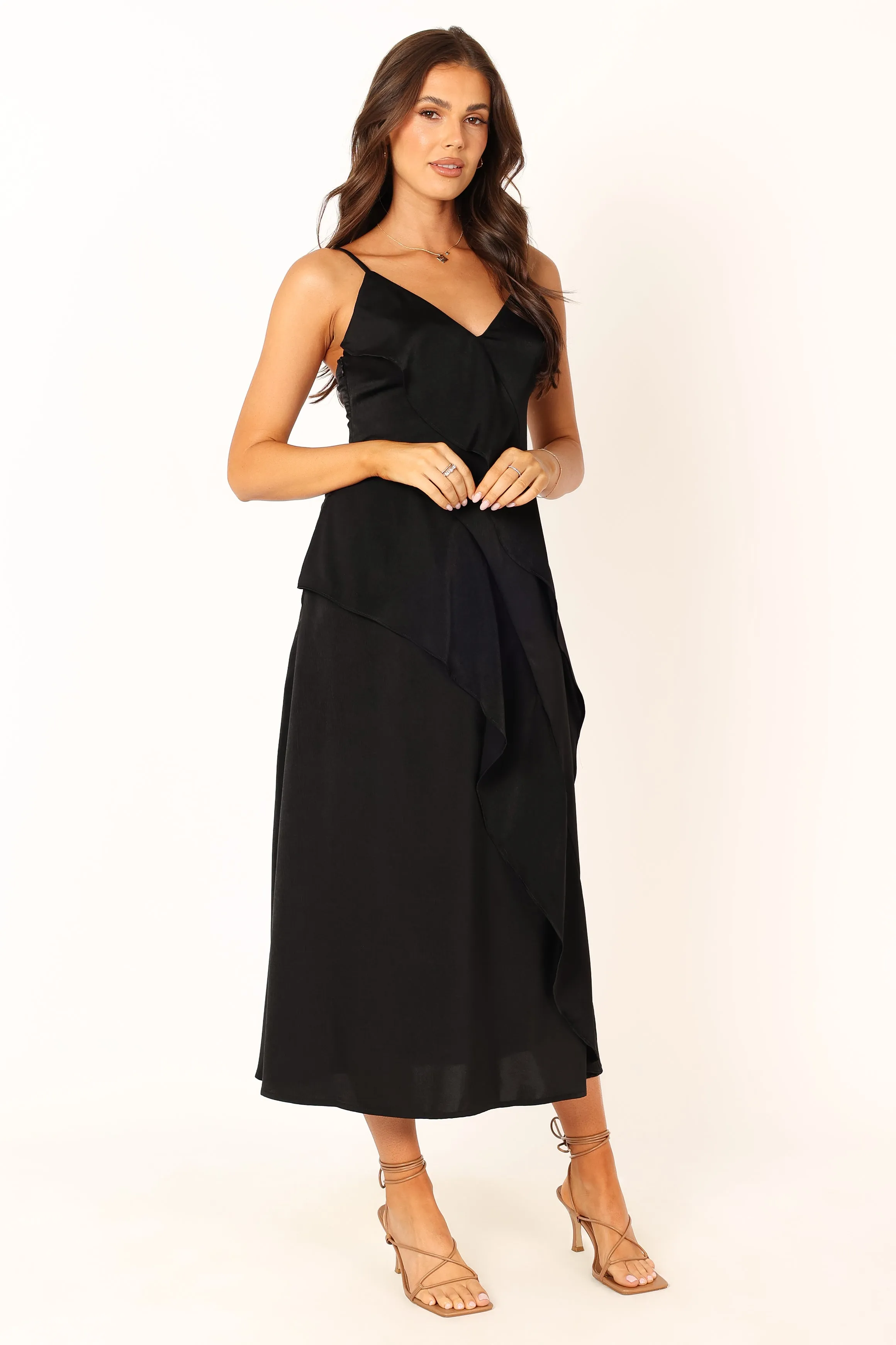 Oteo Slip Midi Dress - Black sold by Petal & Pup product image thumbnail 5
