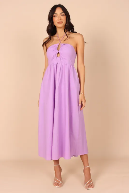 Luminous Cut Out Midi Dress - Lilac sold by Petal & Pup