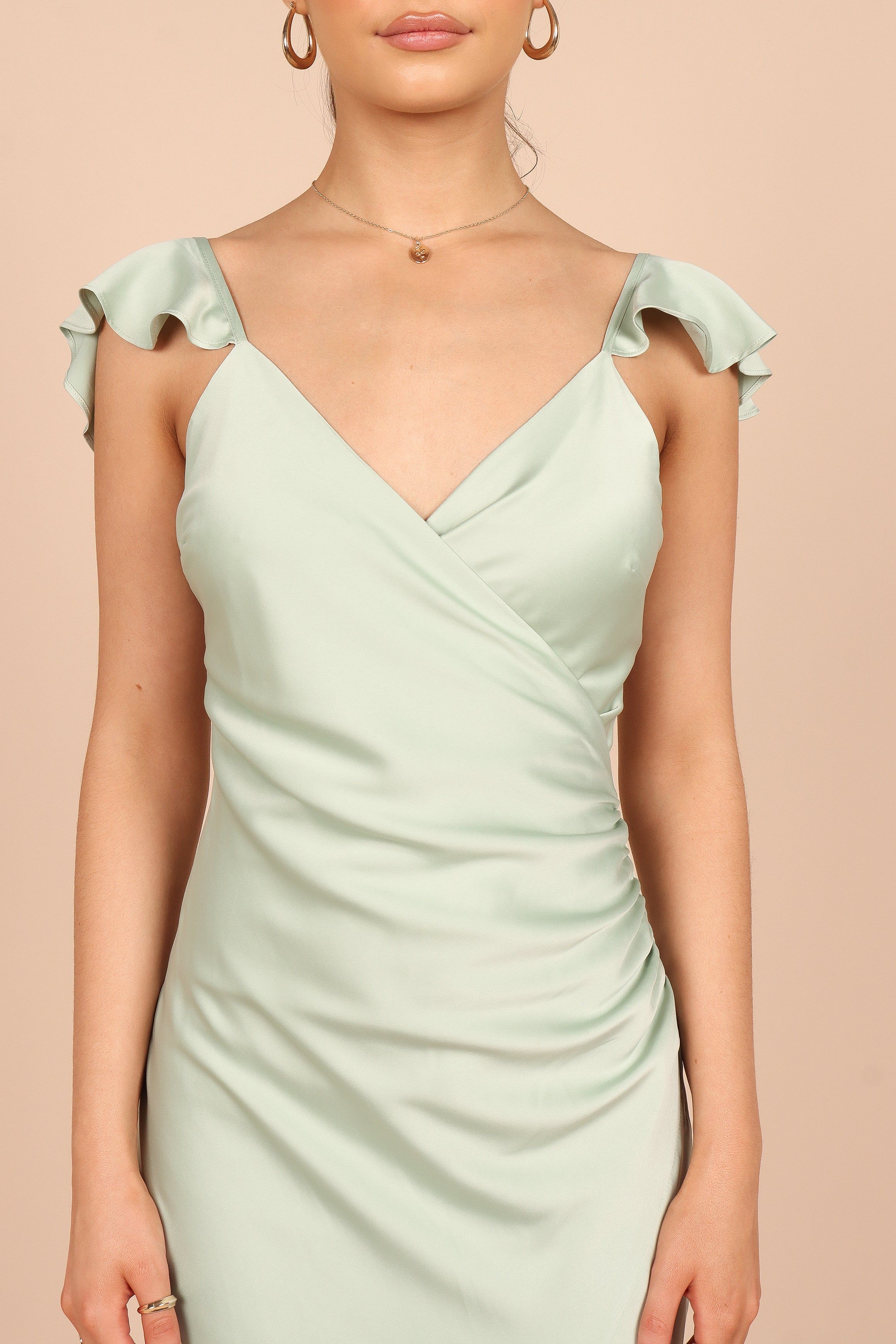 Peony Frill Cap Sleeve Maxi Dress - Sage sold by Petal & Pup product image thumbnail 2