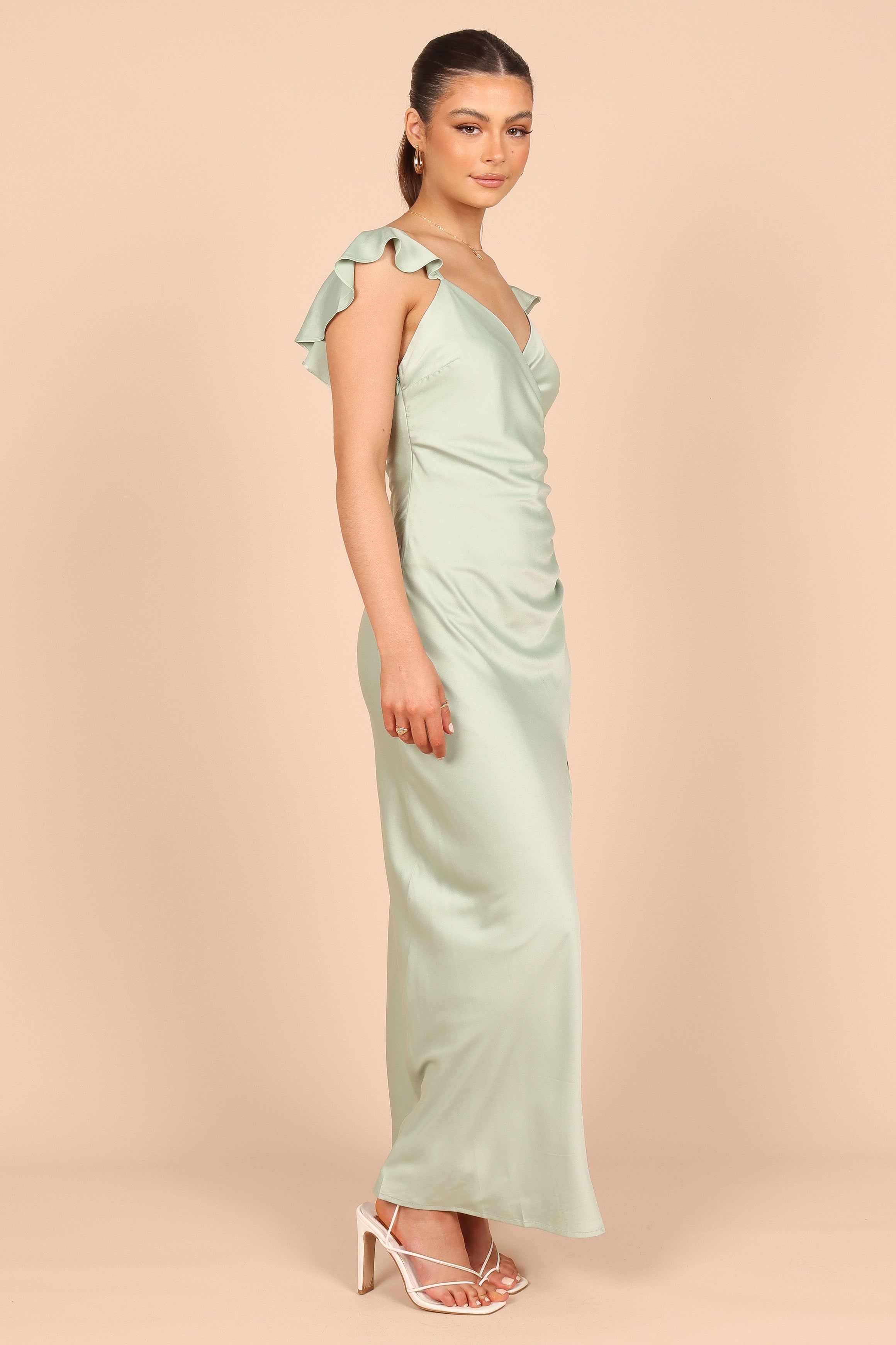 Peony Frill Cap Sleeve Maxi Dress - Sage sold by Petal & Pup product image thumbnail 5
