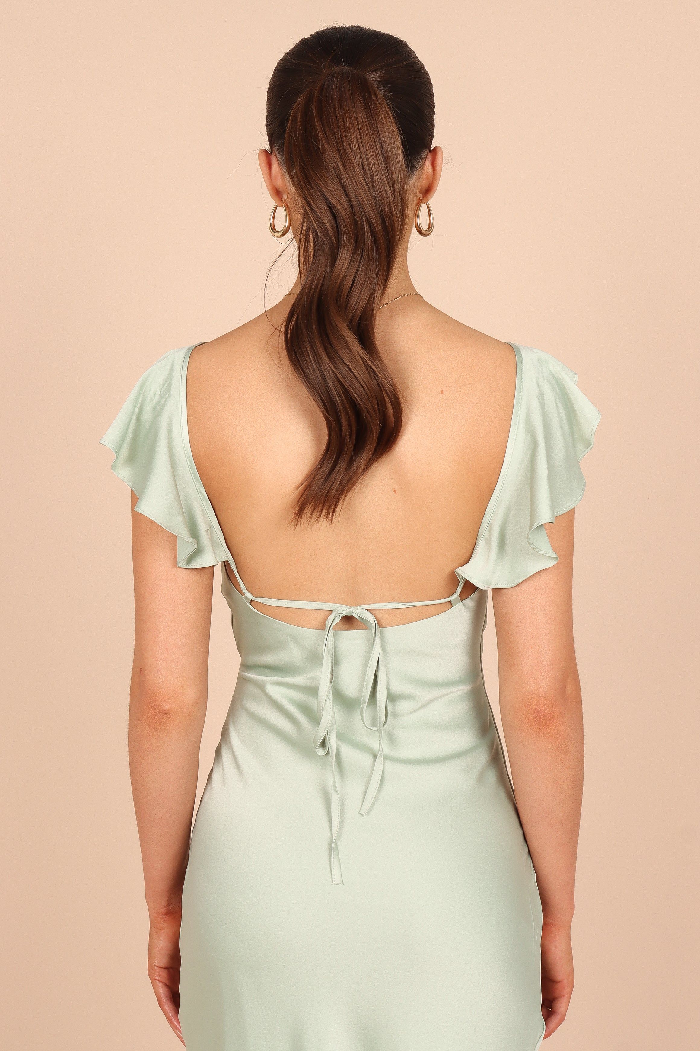 Peony Frill Cap Sleeve Maxi Dress - Sage sold by Petal & Pup product image thumbnail 3