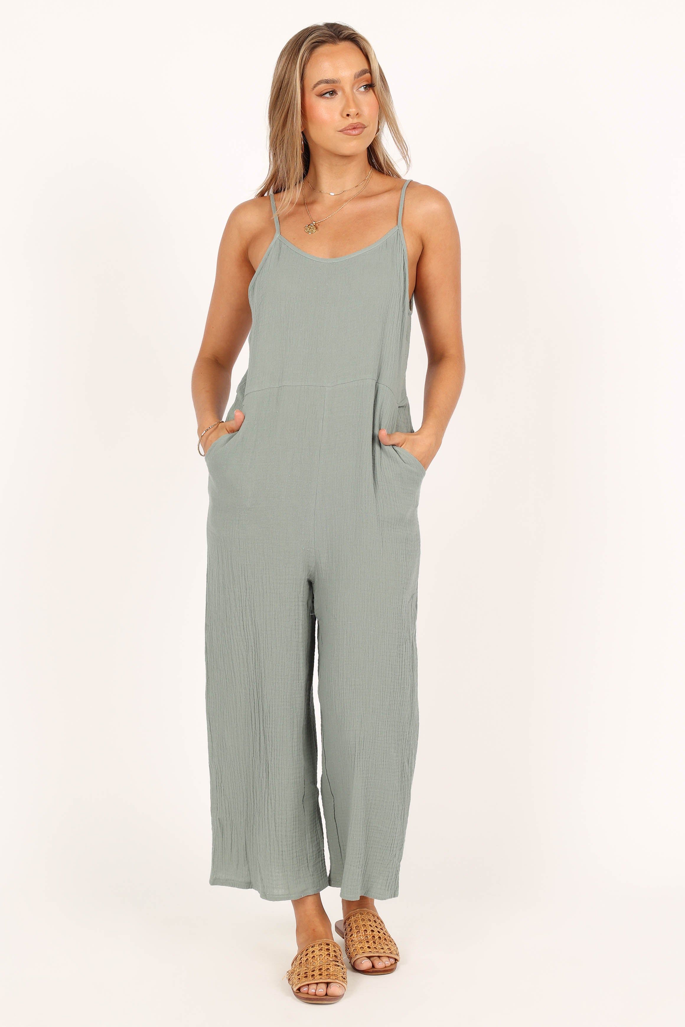 Rhanni Straight Leg Jumpsuit - Sage sold by Petal & Pup product image thumbnail 6