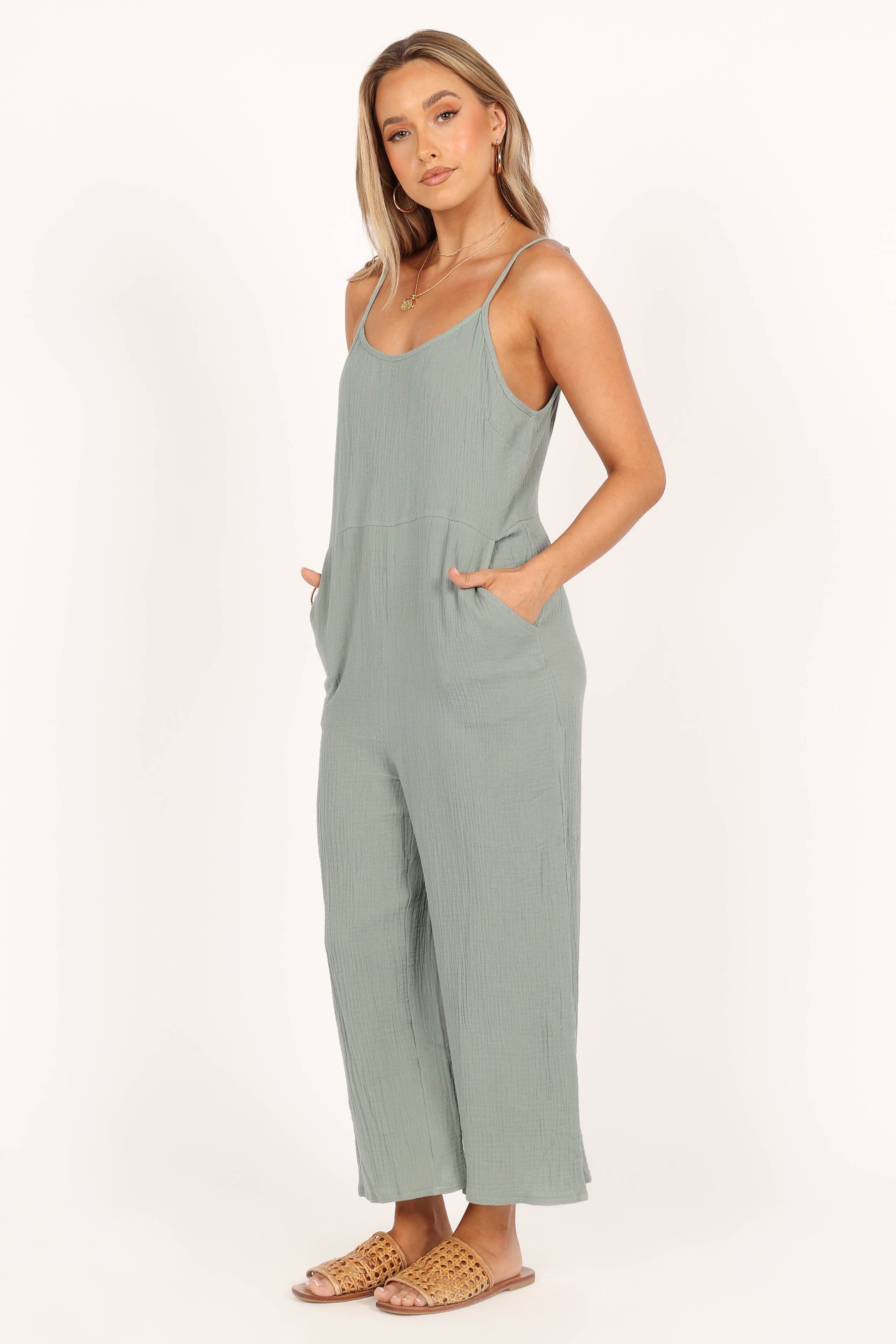 Rhanni Straight Leg Jumpsuit - Sage sold by Petal & Pup product image thumbnail 4