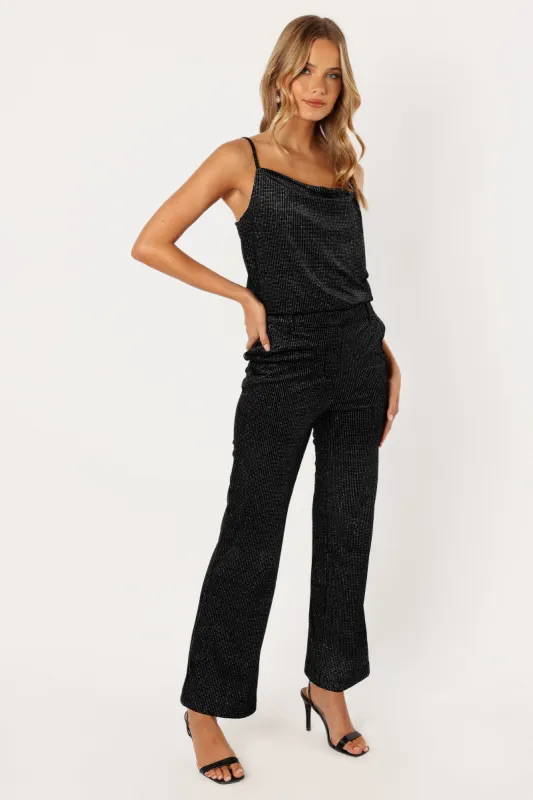 Ensley Velvet Shimmer Pant - Black sold by Petal & Pup