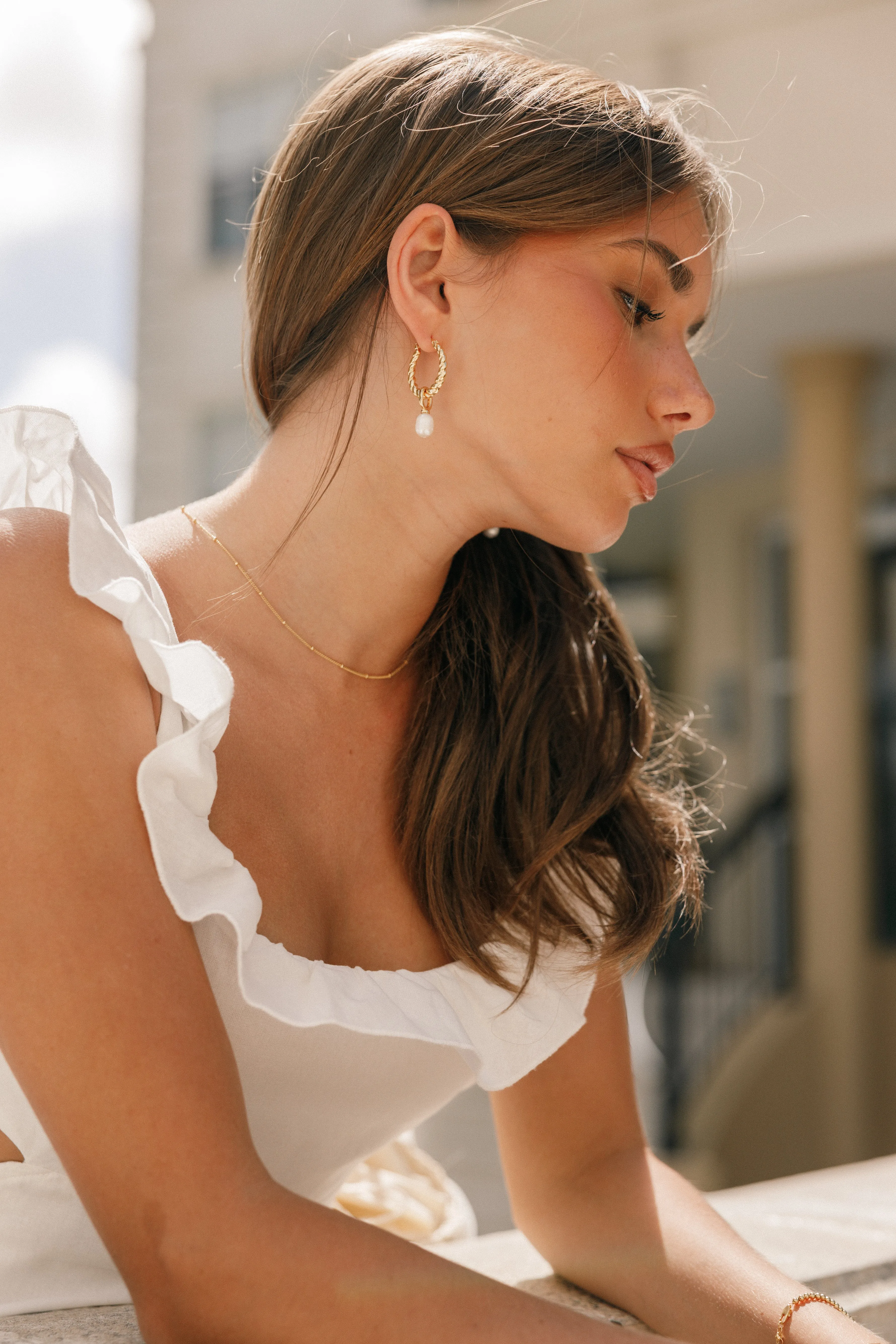 Monika Hoop Earrings - Gold sold by Petal & Pup