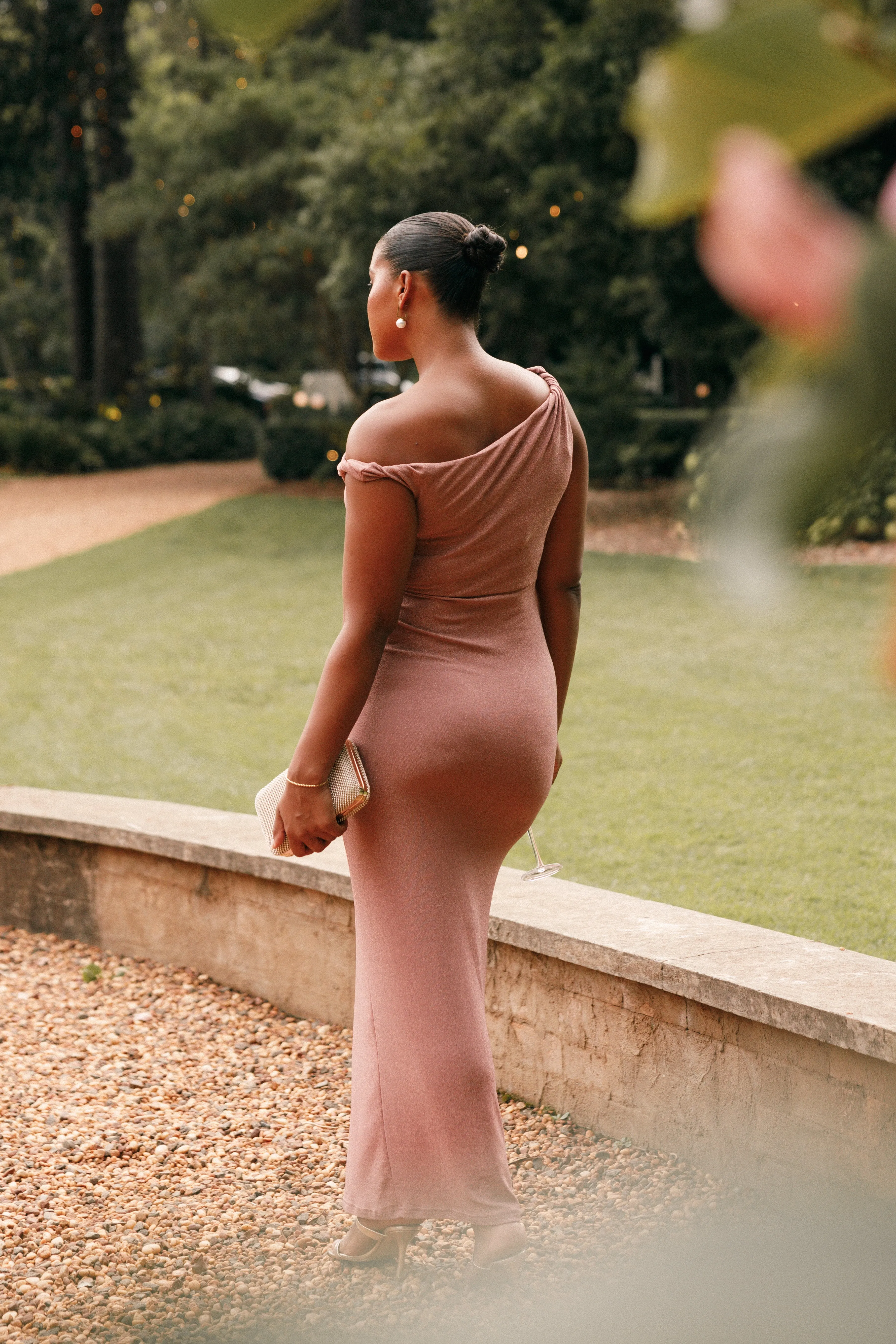 Sebastian Off Shoulder Maxi Dress - Dusty Rose sold by Petal & Pup