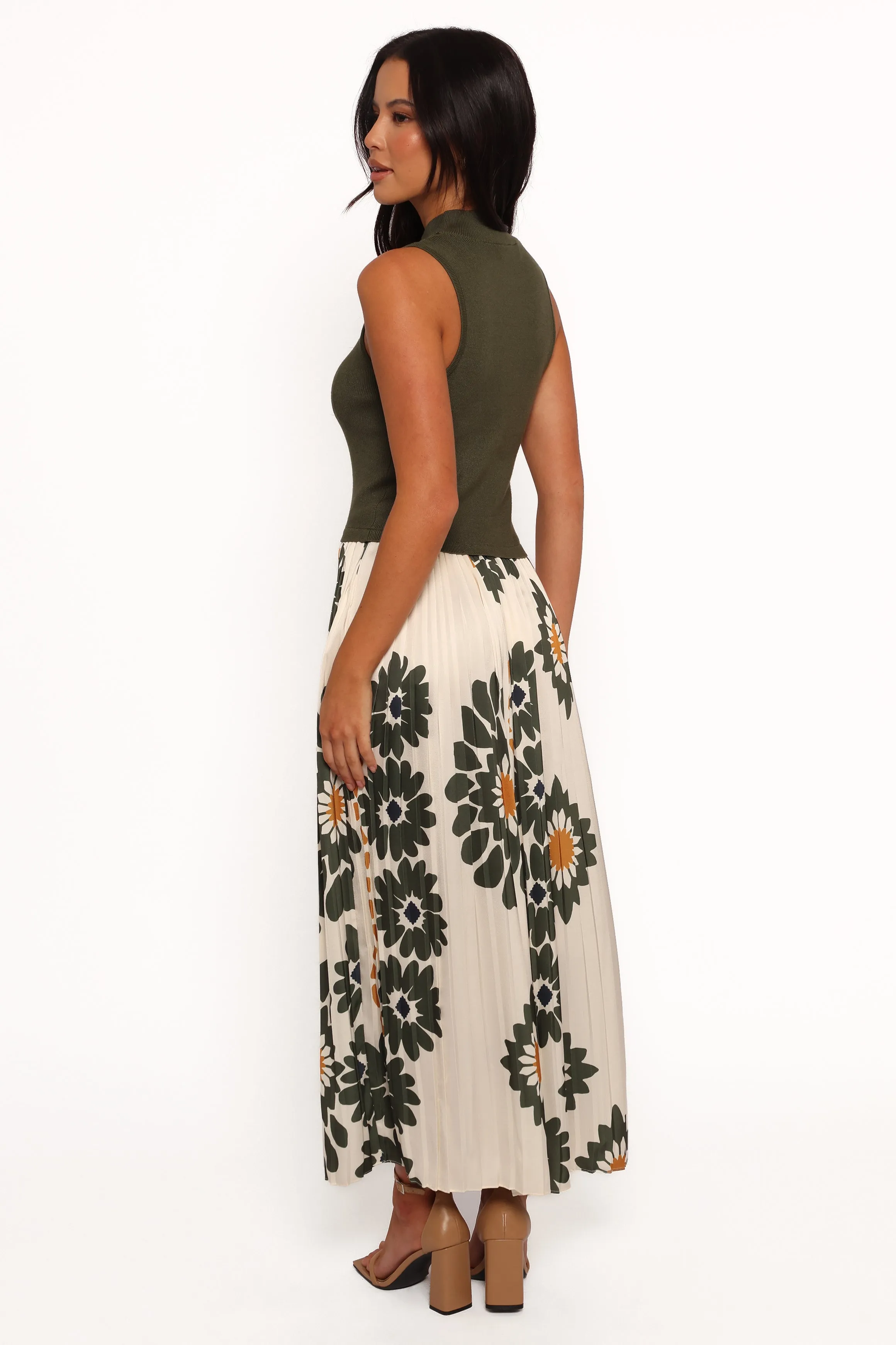 June Midi Dress - Cream/Olive sold by Petal & Pup product image thumbnail 3