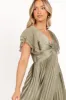Nova Flutter Sleeve Midi Dress - Olive sold by Petal & Pup
