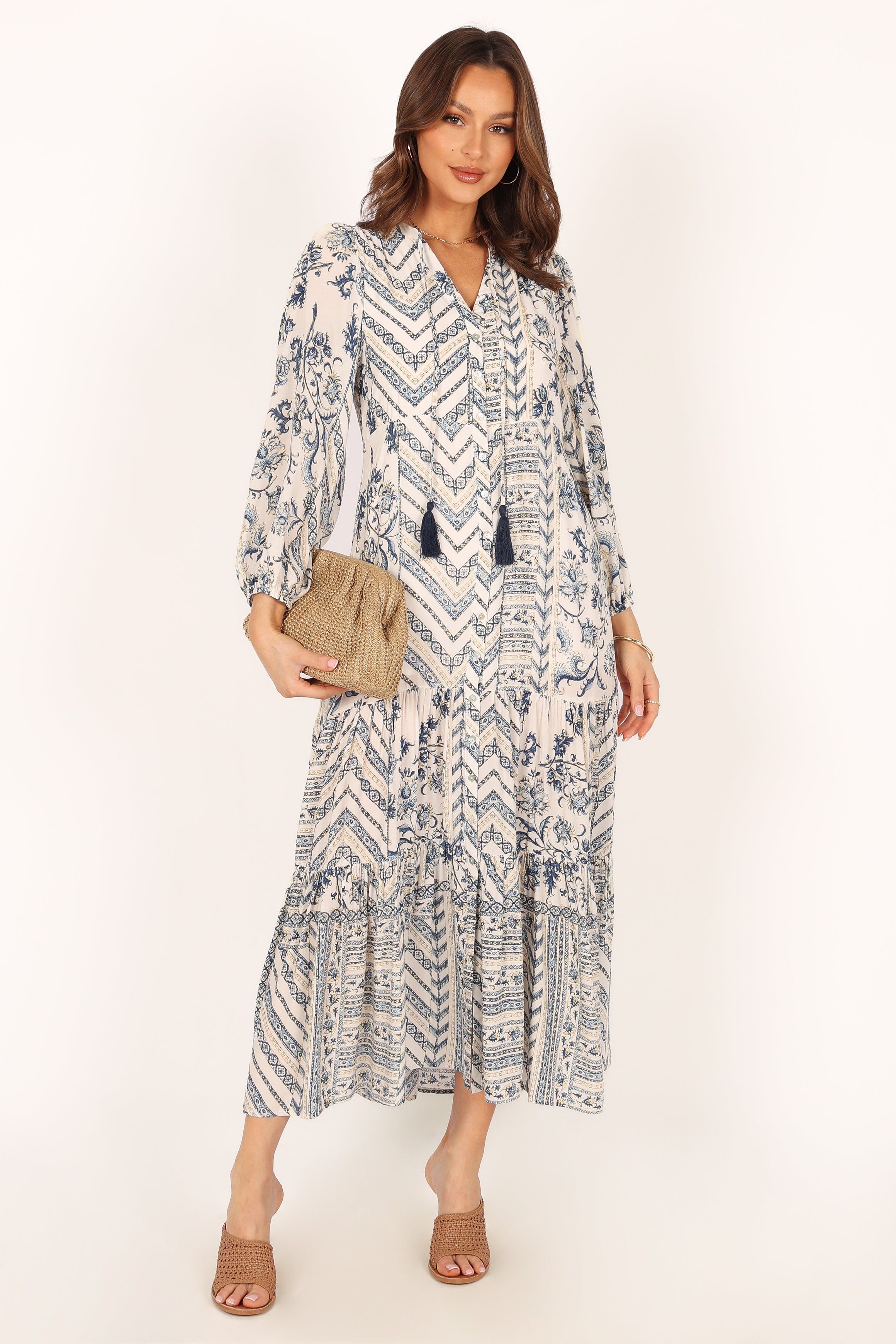 Harper Long Sleeve Maxi Dress - Seaside sold by Petal & Pup