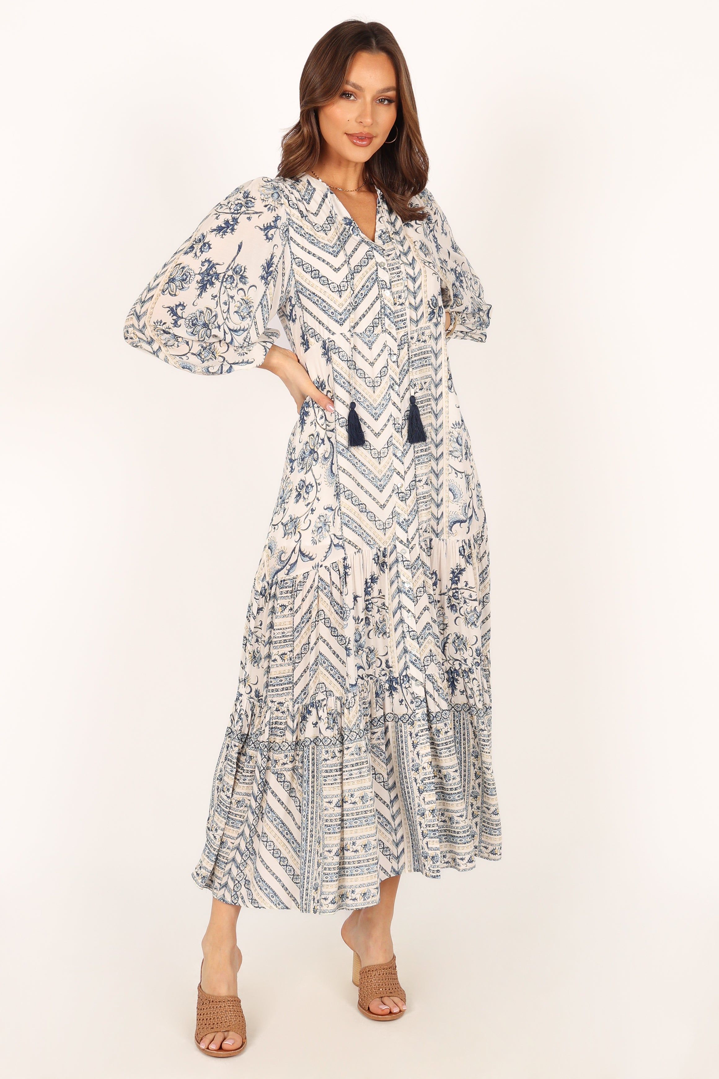 Harper Long Sleeve Maxi Dress - Seaside sold by Petal & Pup product image thumbnail 4