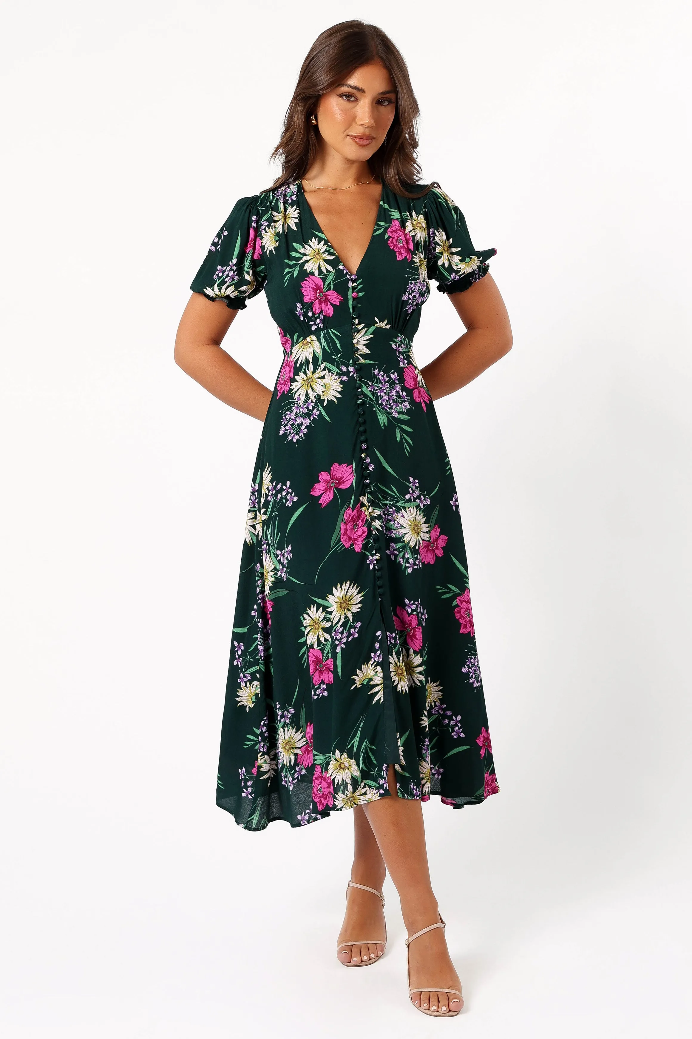 Mazie Floral Midi Dress - Eden Florals sold by Petal & Pup