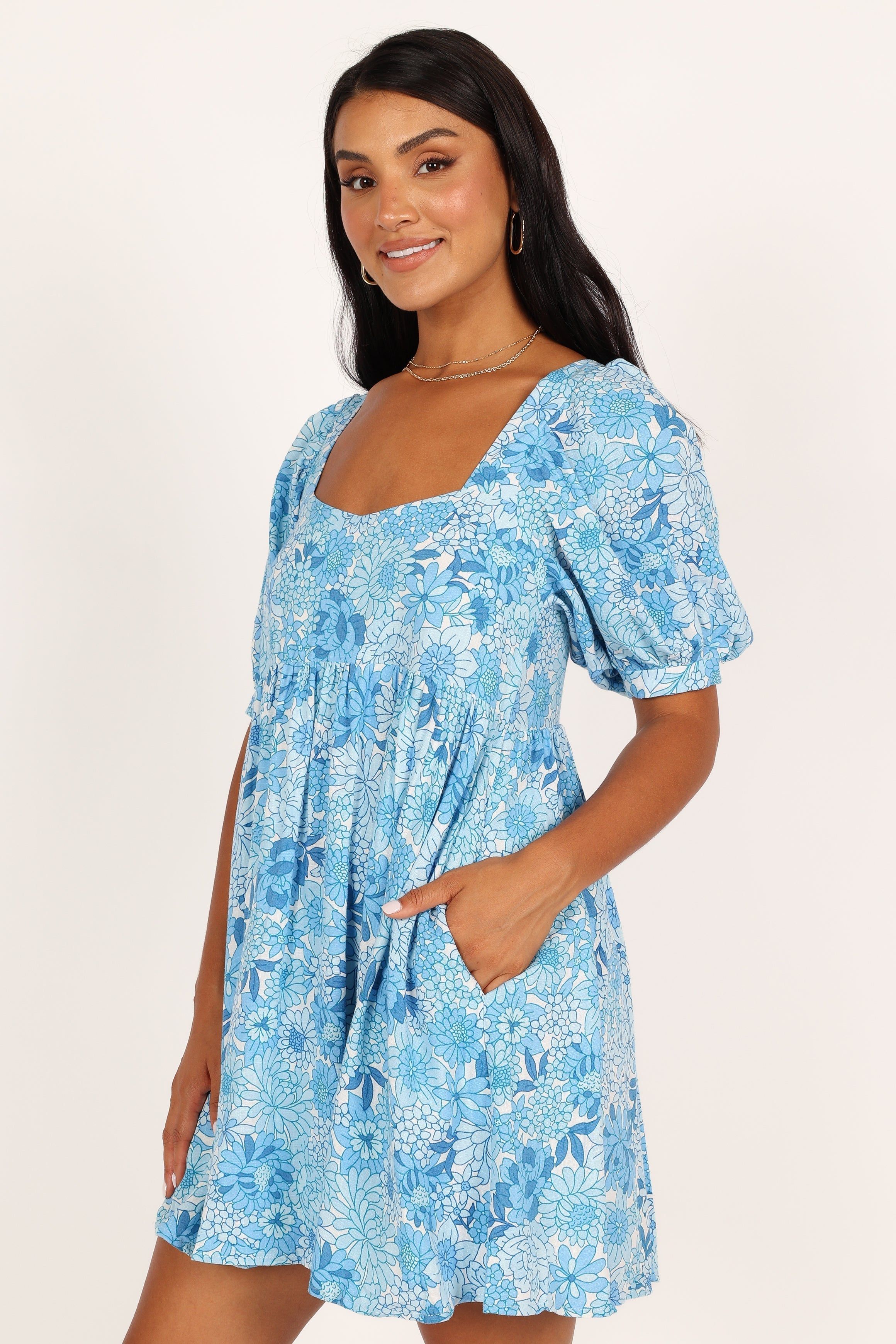 Delaney Mini Dress - Blue Floral sold by Petal & Pup product image thumbnail 5