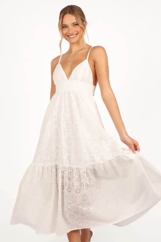 Ivannah Midi Dress - Ivory sold by Petal & Pup