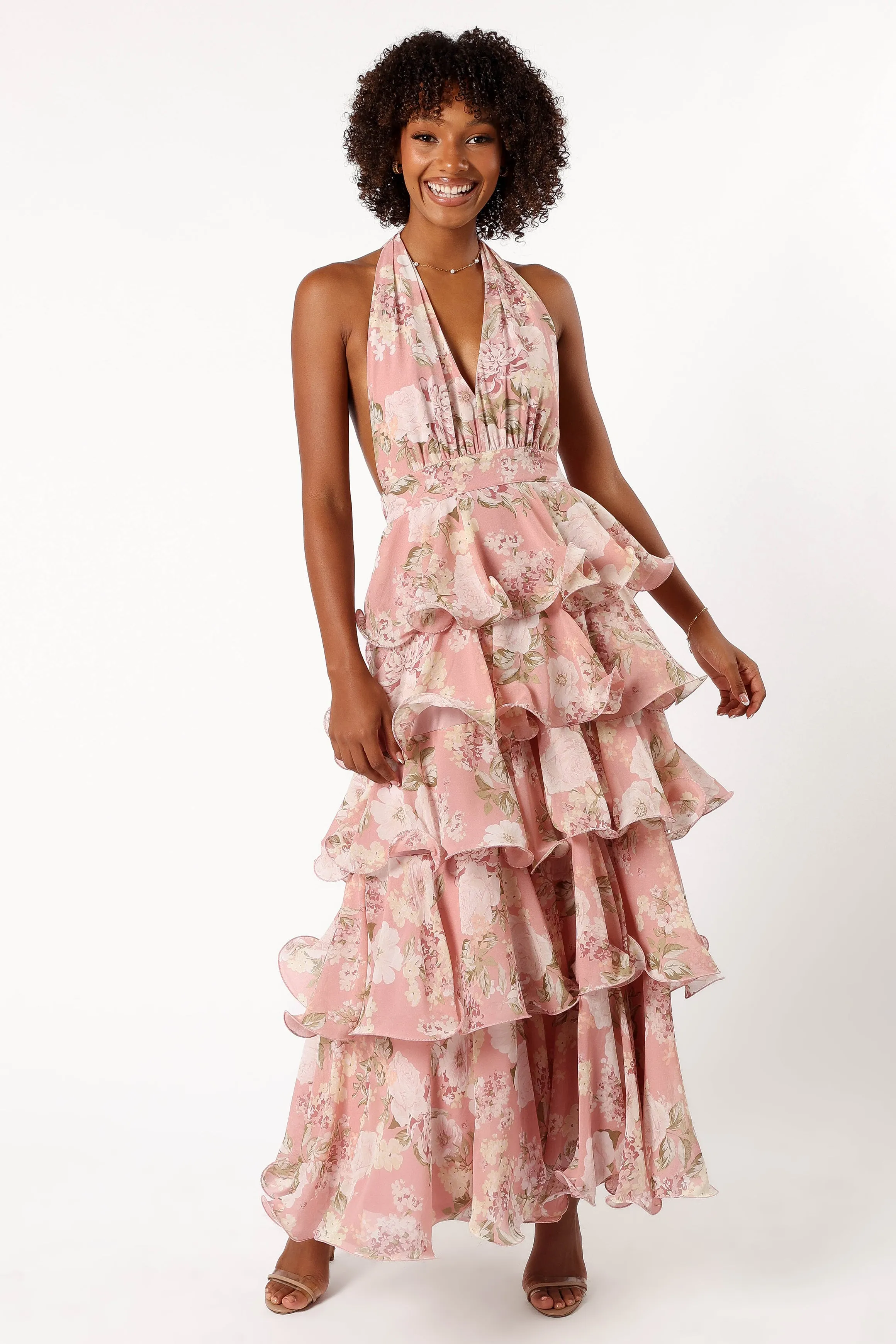Bouquet Halterneck Maxi Dress - Pink sold by Petal & Pup