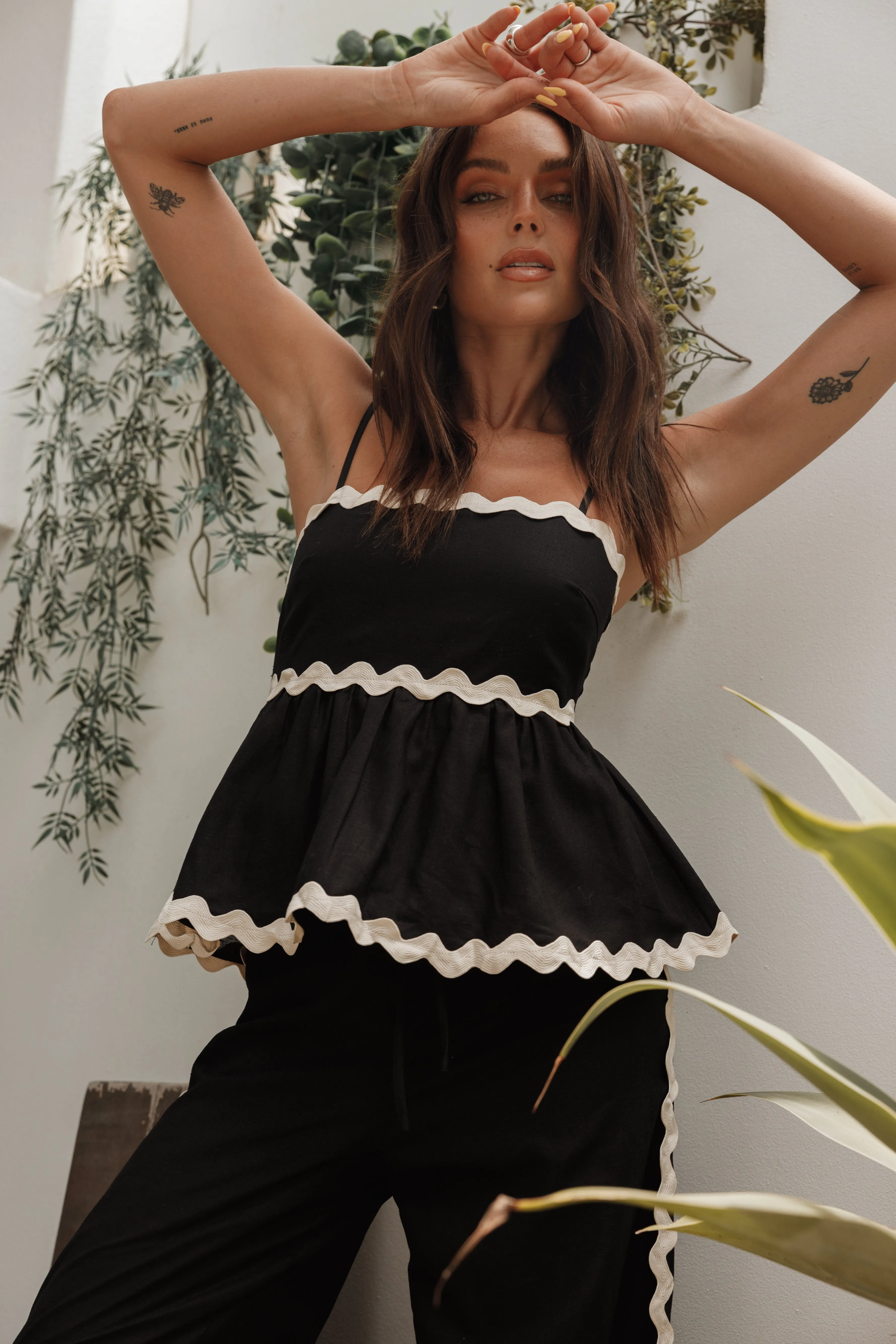 Mollymook Top - Black Cream sold by Petal & Pup