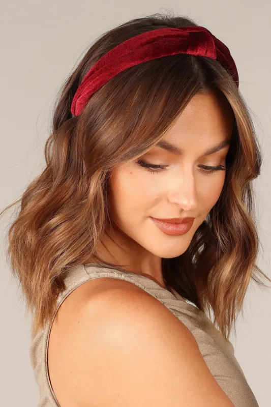 Juliet Velvet Knot Headband - Wine sold by Petal & Pup
