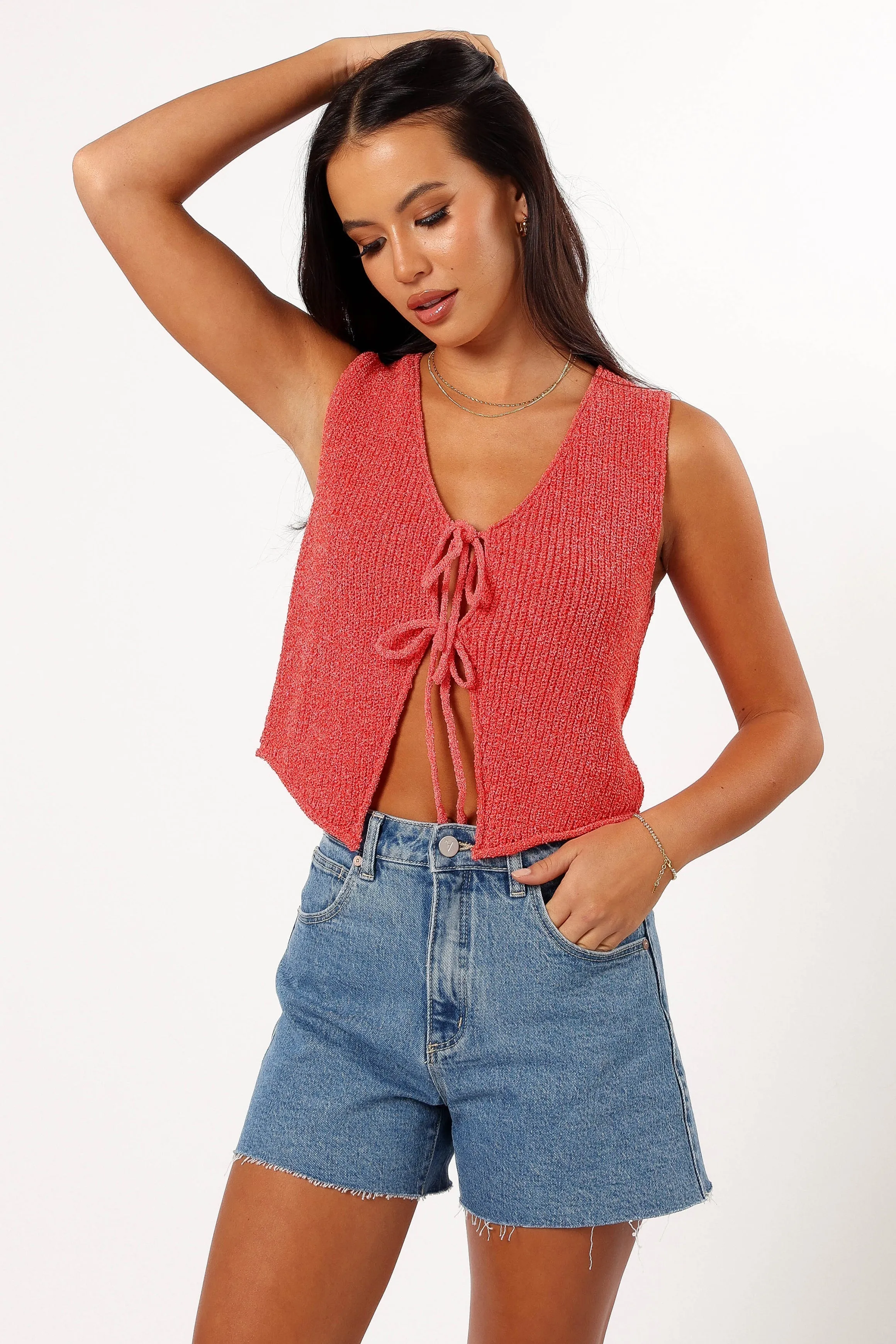 Kendall Knit Top - Red sold by Petal & Pup product image thumbnail 3