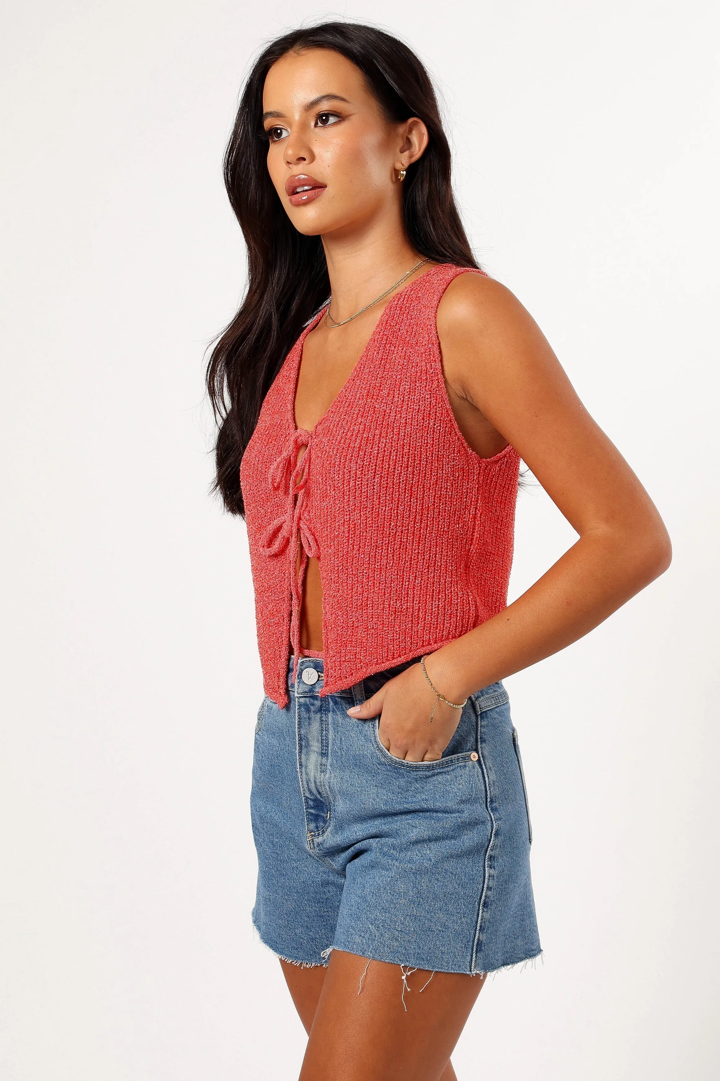 Kendall Knit Top - Red sold by Petal & Pup product image thumbnail 4