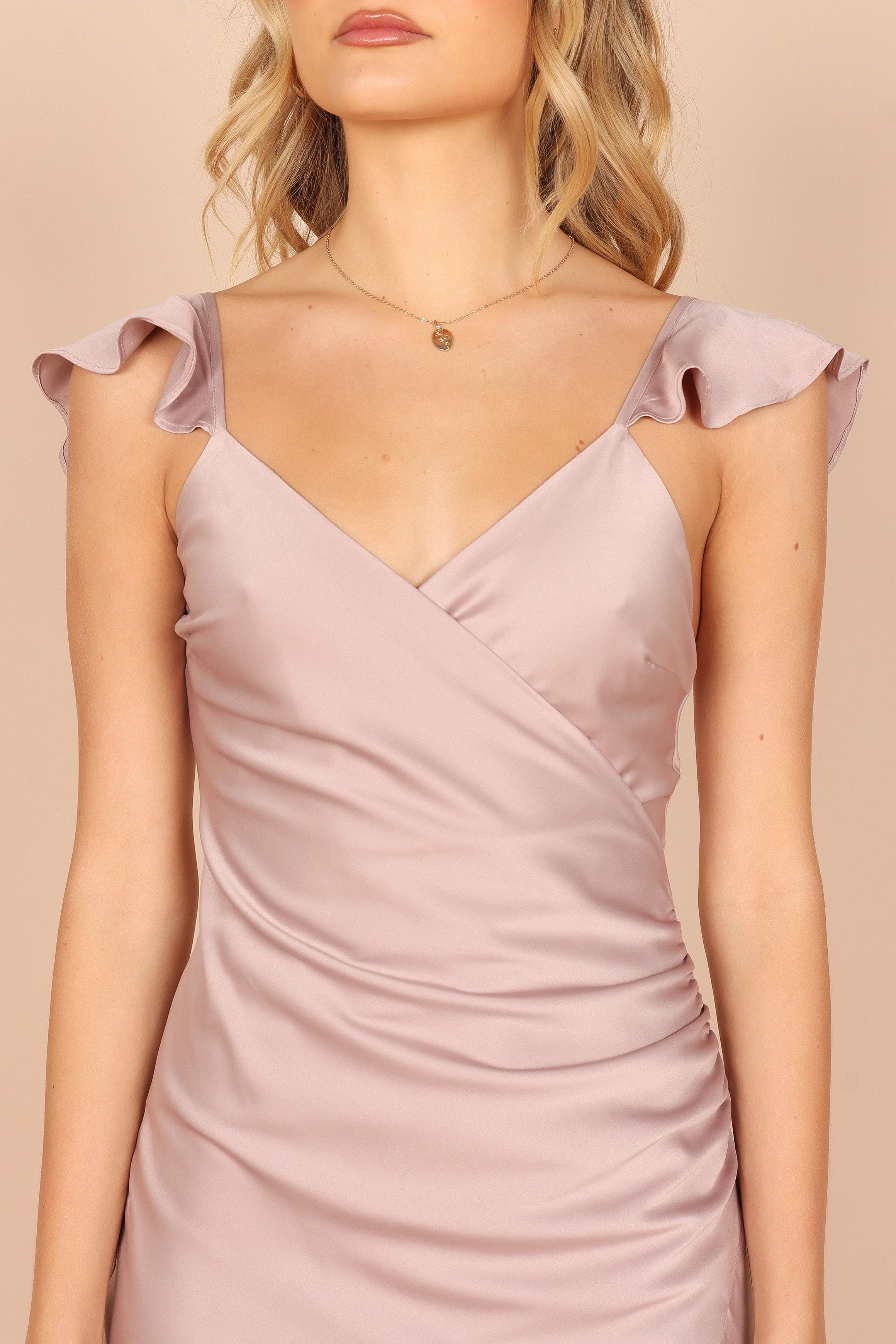 Peony Frill Cap Sleeve Maxi Dress - Lilac sold by Petal & Pup product image thumbnail 4