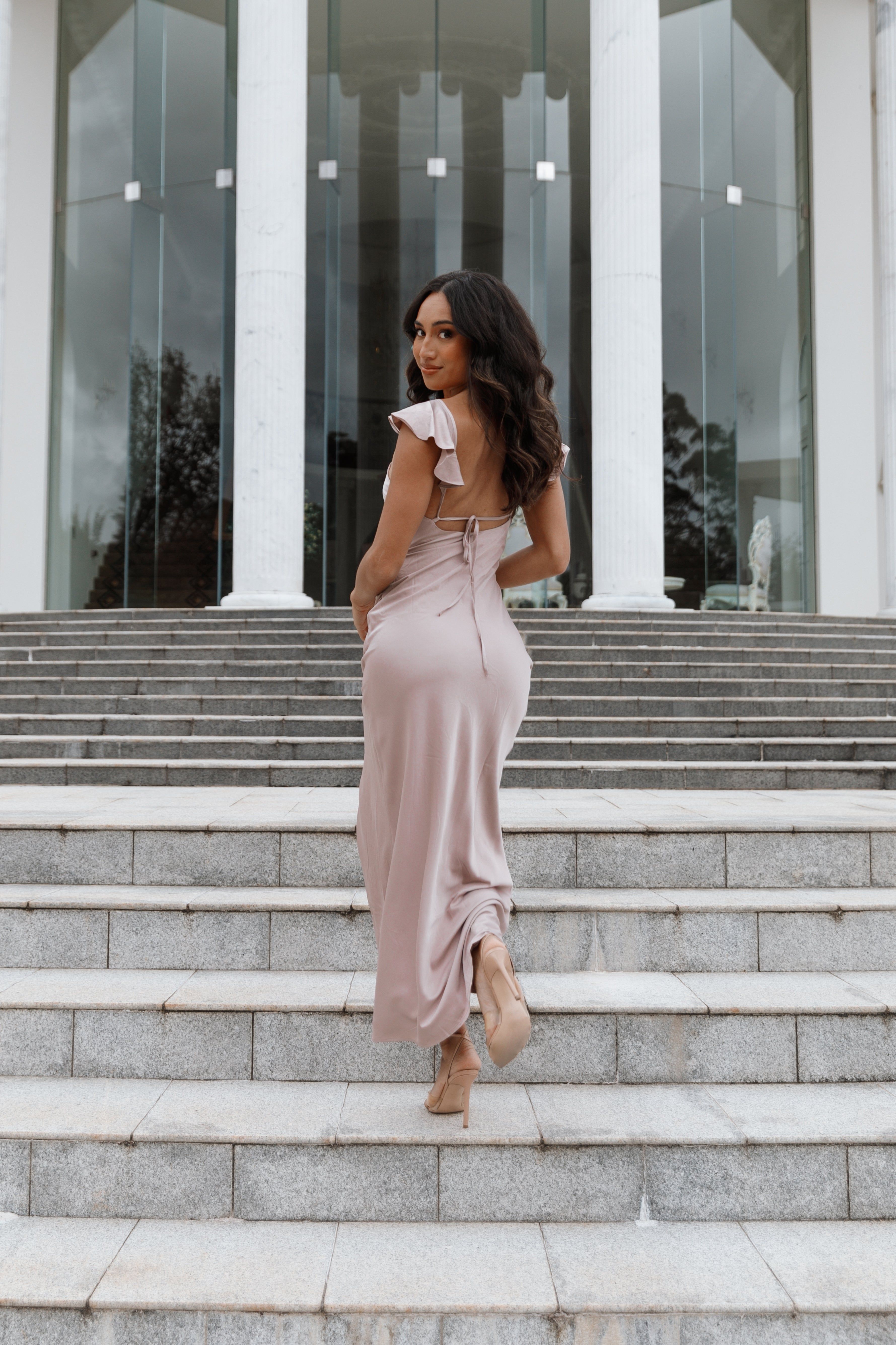 Peony Frill Cap Sleeve Maxi Dress - Lilac sold by Petal & Pup