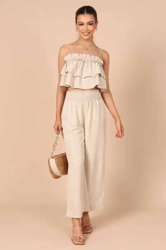 Evie Two Piece Set - Light Beige sold by Petal & Pup