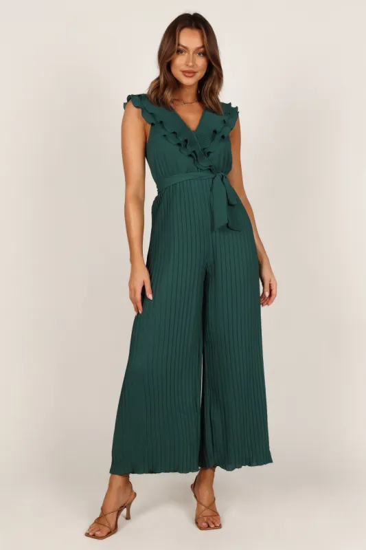 Ariella Wide Leg Jumpsuit - Emerald sold by Petal & Pup