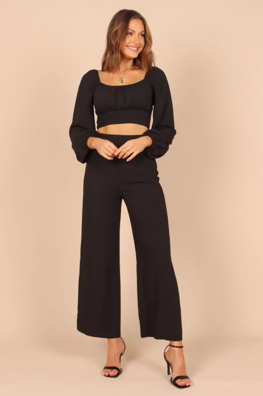 Evelyn Two Piece Pant Set - Black sold by Petal & Pup